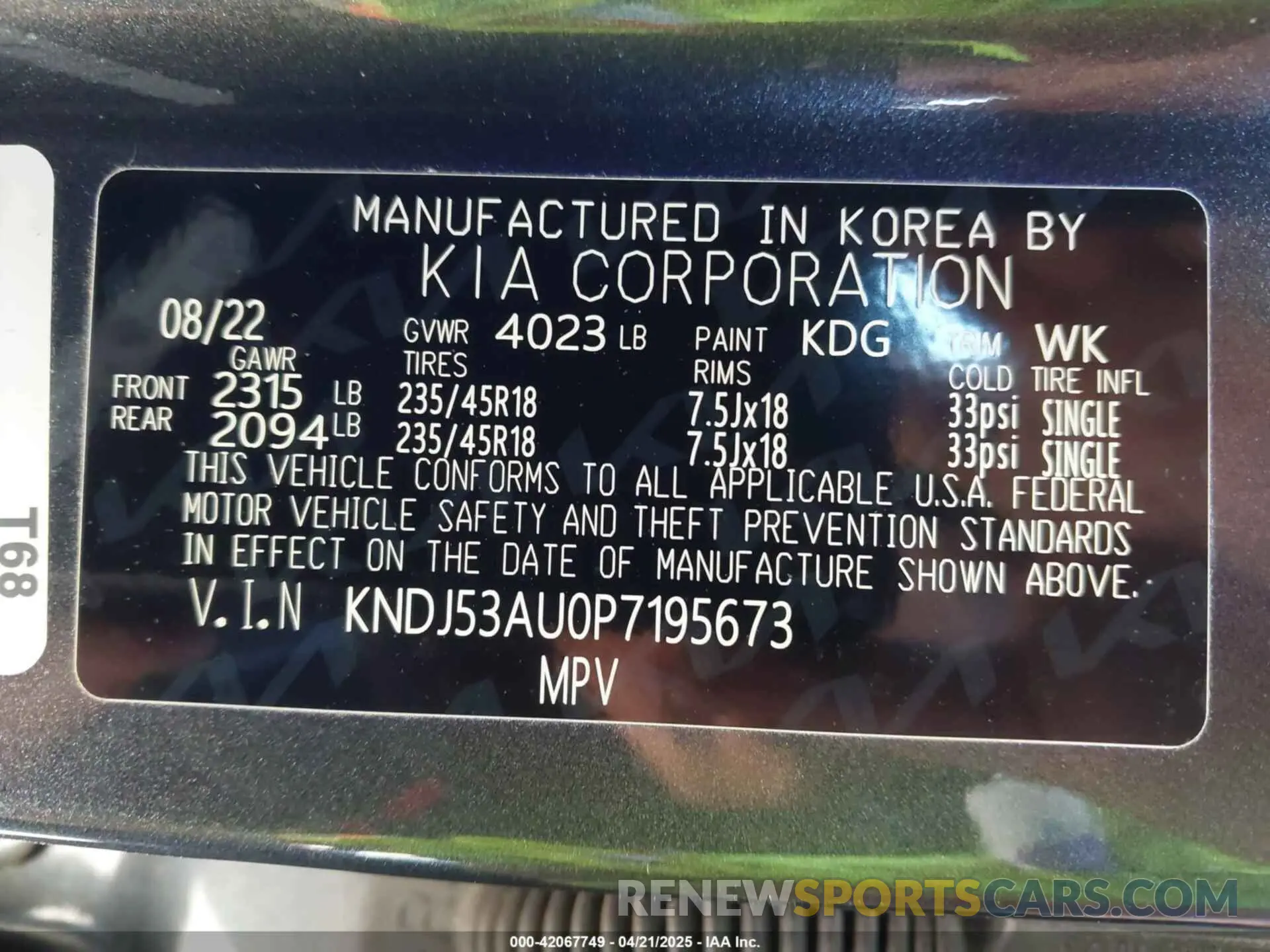 9 Фотография поврежденного автомобиля KNDJ53AU0P7195673 KIA SOUL 2023