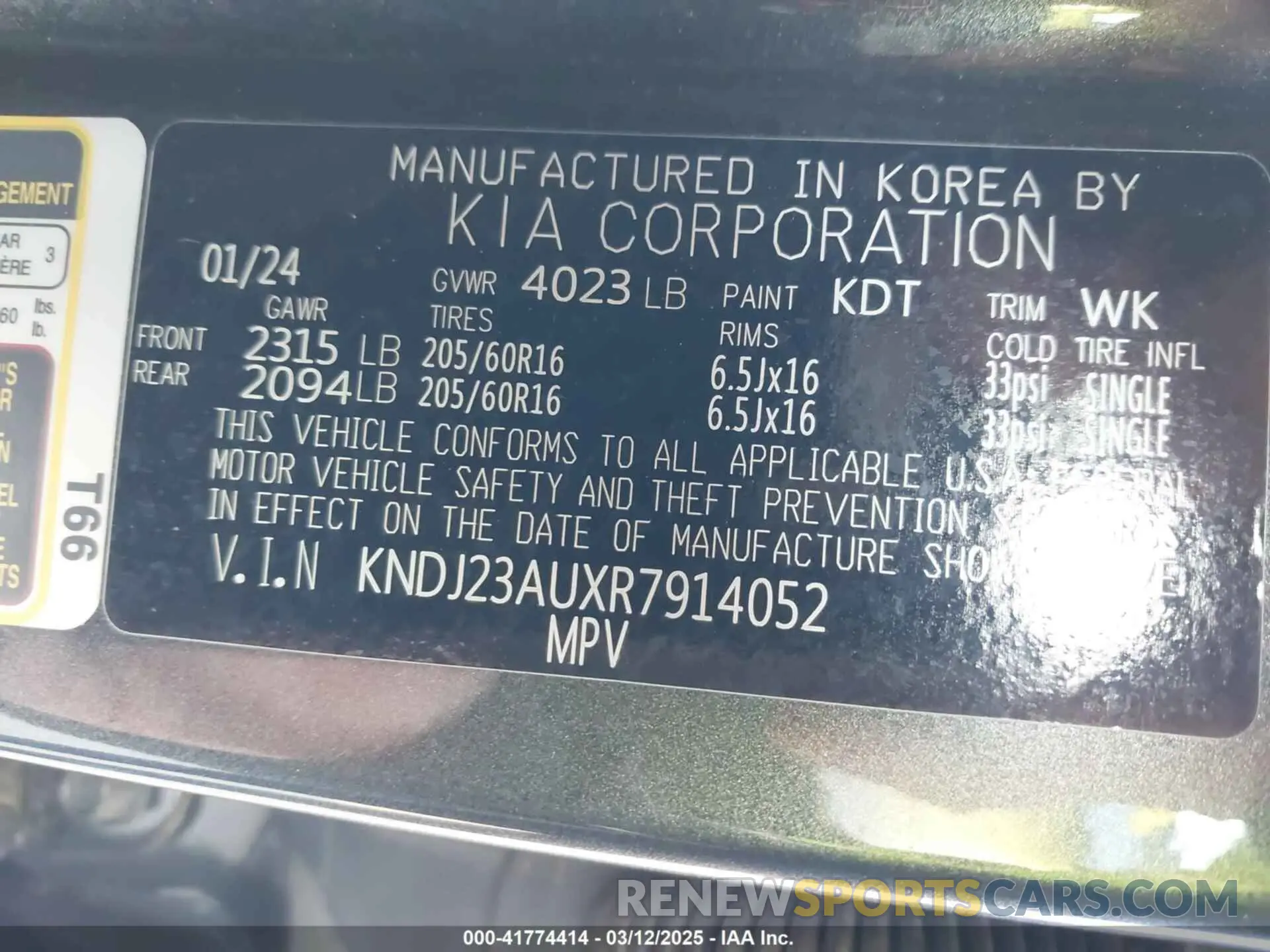 9 Фотография поврежденного автомобиля KNDJ23AUXR7914052 KIA SOUL 2024