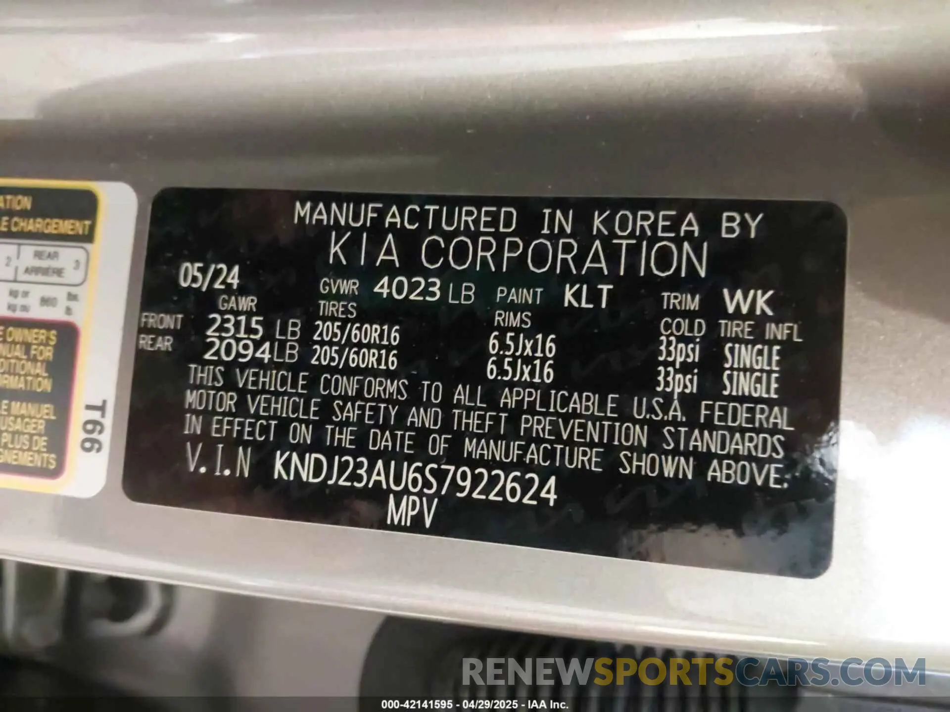 9 Фотография поврежденного автомобиля KNDJ23AU6S7922624 KIA SOUL 2025