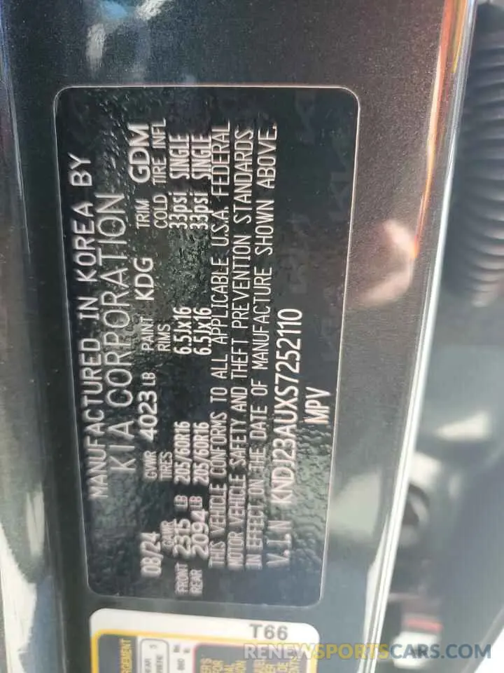 12 Photograph of a damaged car KNDJ23AUXS7252110 KIA SOUL 2025