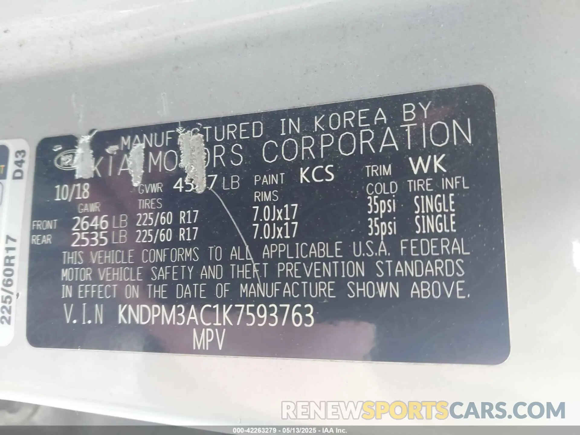 9 Photograph of a damaged car KNDPM3AC1K7593763 KIA SPORTAGE 2019