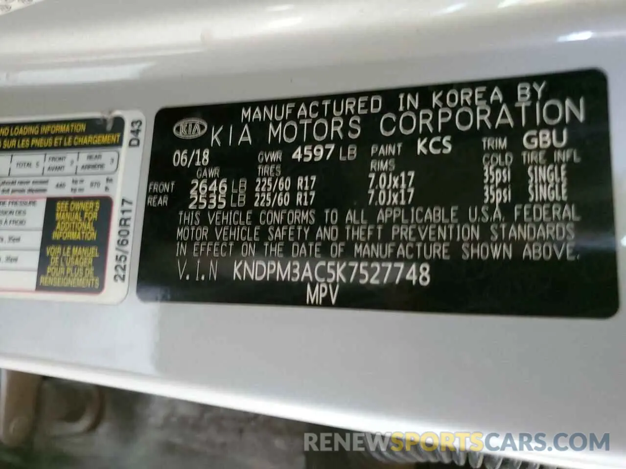 12 Фотография поврежденного автомобиля KNDPM3AC5K7527748 KIA SPORTAGE 2019