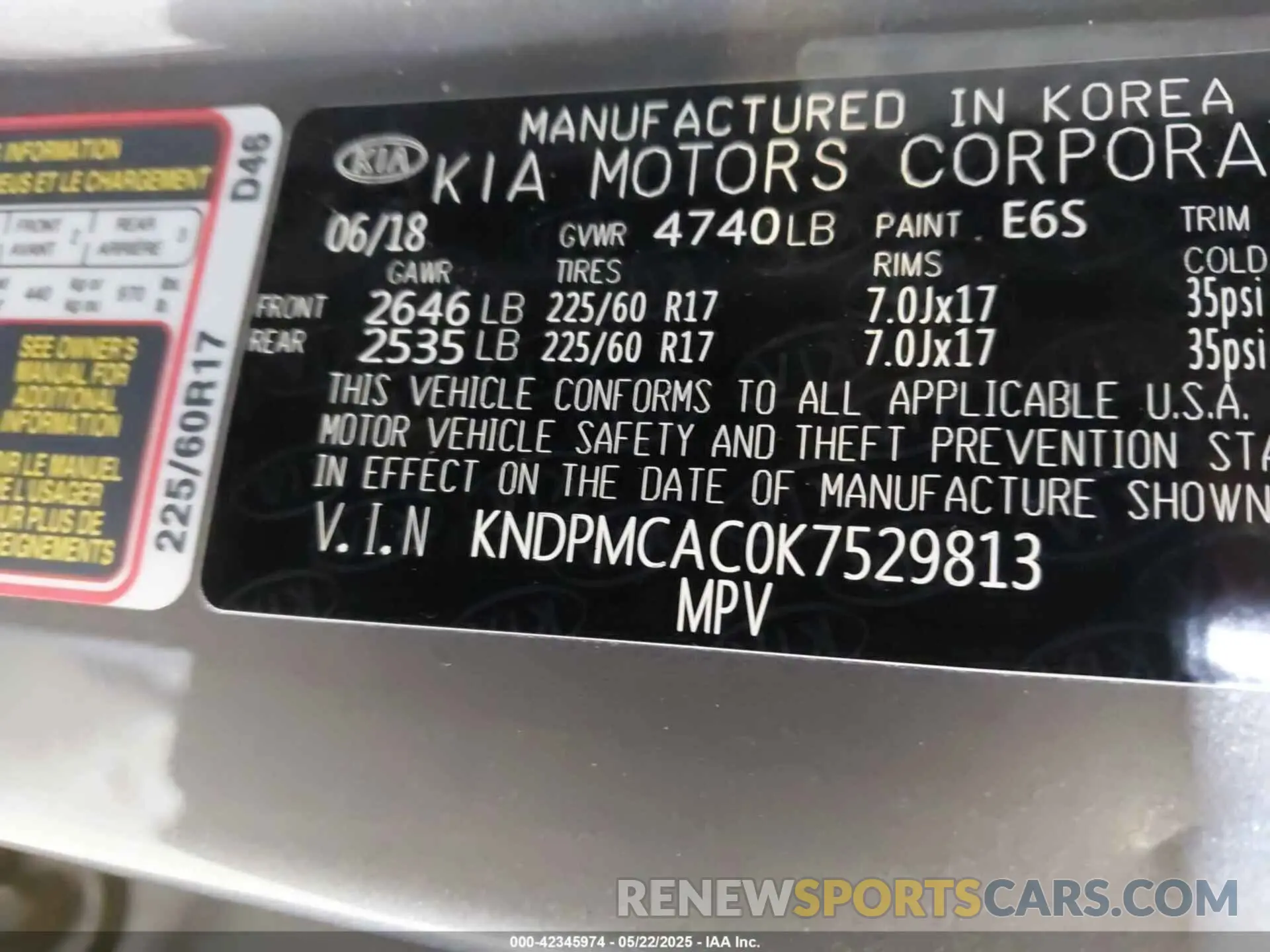 9 Фотография поврежденного автомобиля KNDPMCAC0K7529813 KIA SPORTAGE 2019