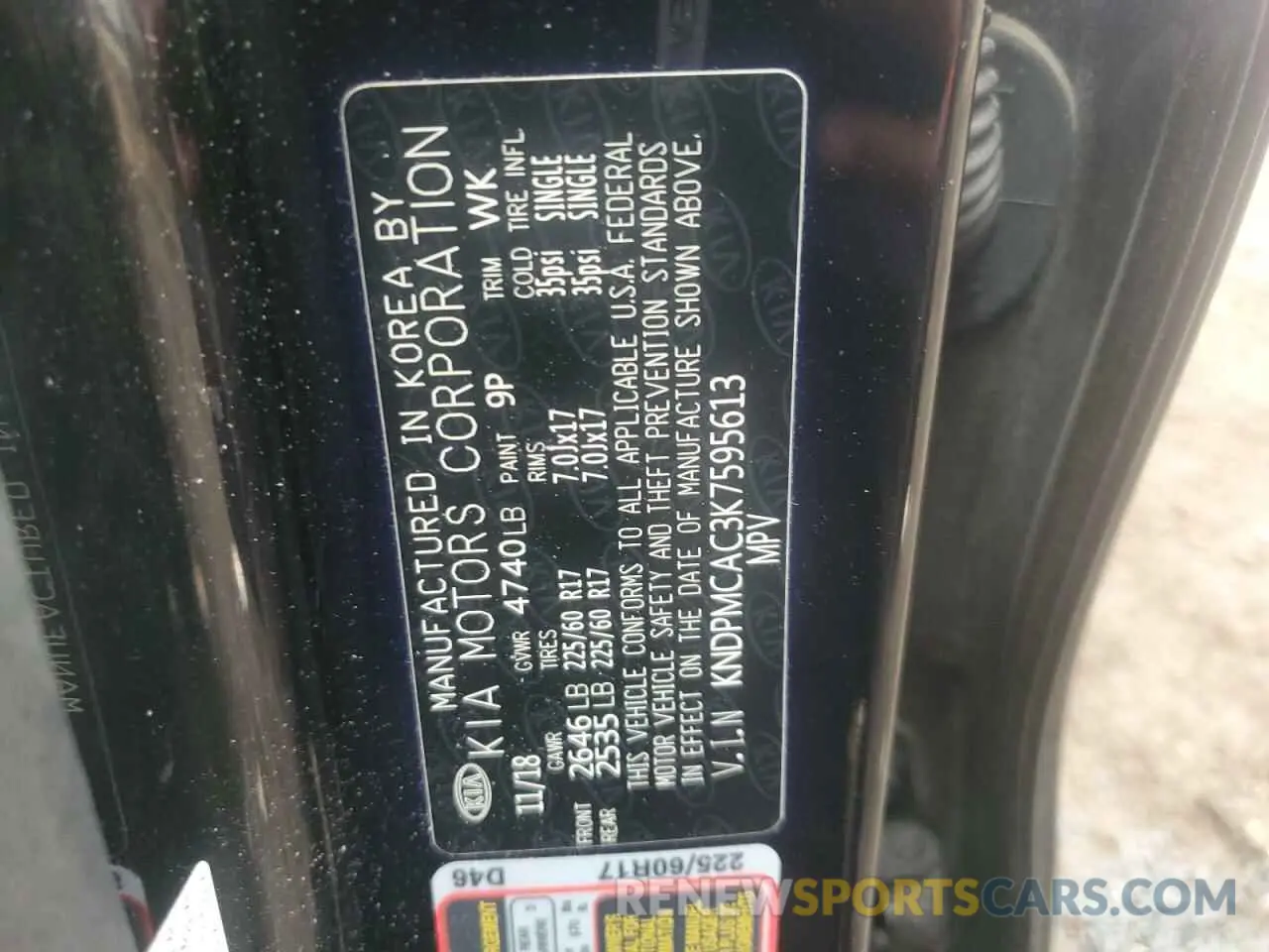 16 Фотография поврежденного автомобиля KNDPMCAC3K7595613 KIA SPORTAGE 2019