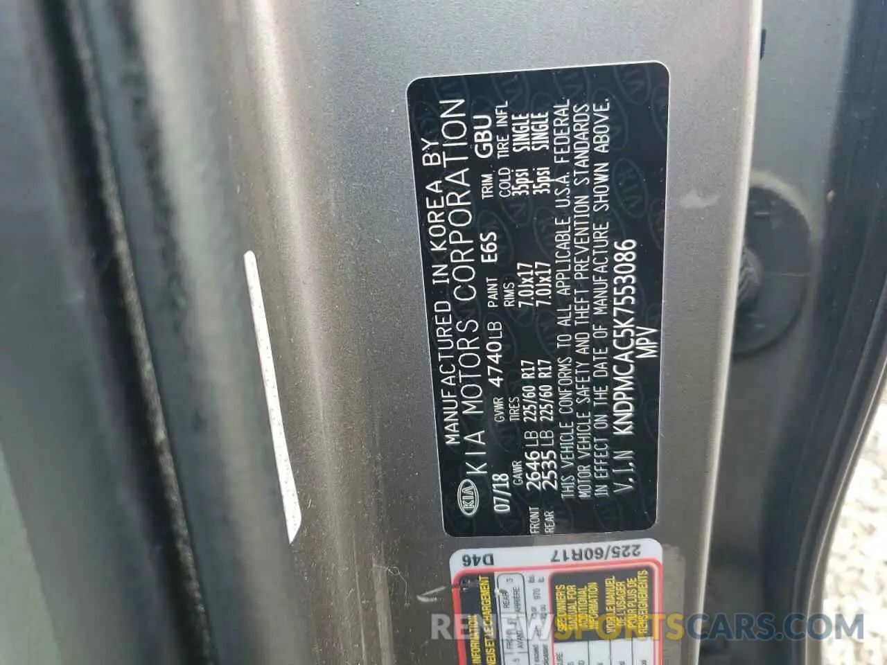 13 Фотография поврежденного автомобиля KNDPMCAC5K7553086 KIA SPORTAGE 2019