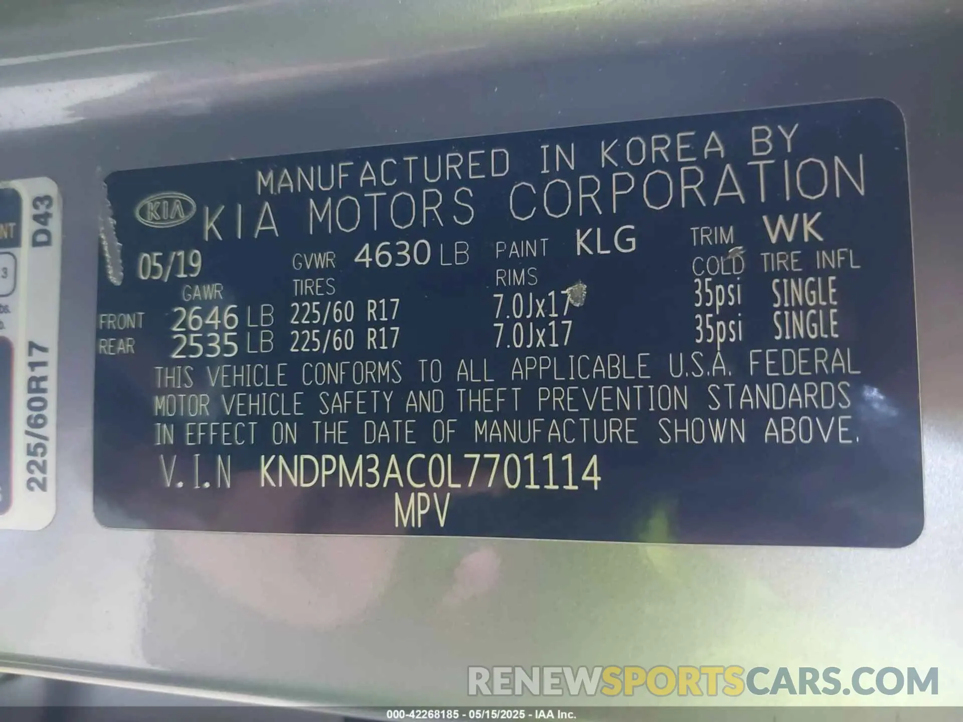9 Photograph of a damaged car KNDPM3AC0L7701114 KIA SPORTAGE 2020