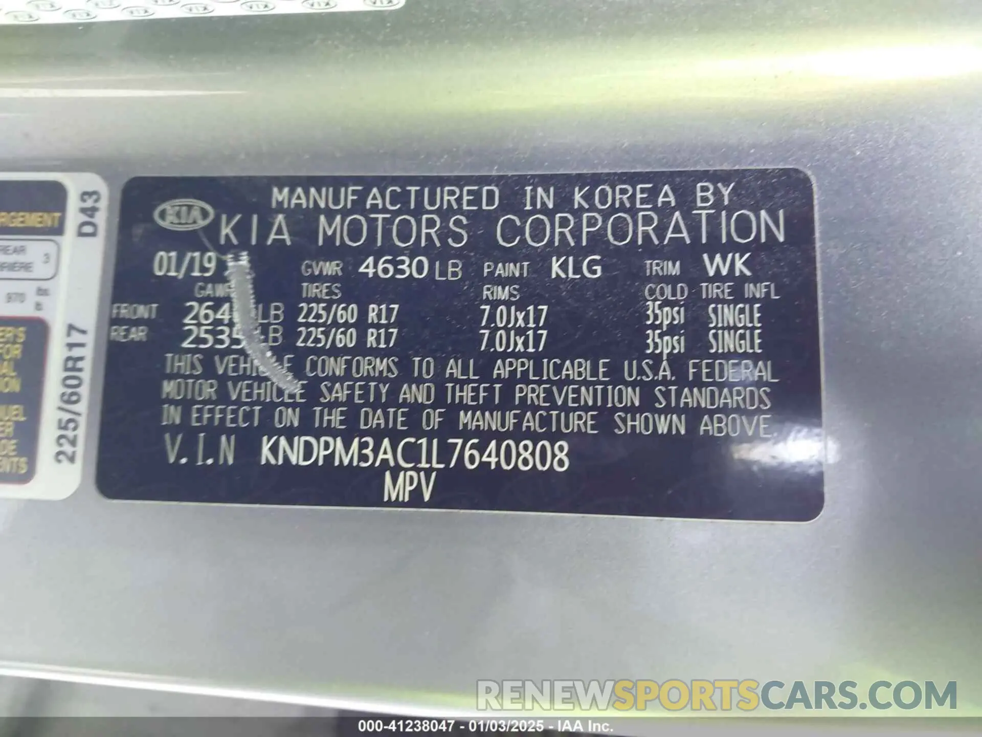 9 Фотография поврежденного автомобиля KNDPM3AC1L7640808 KIA SPORTAGE 2020