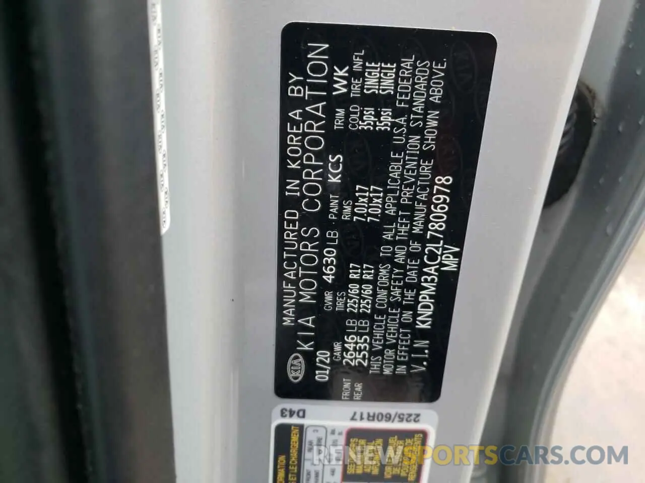 12 Фотография поврежденного автомобиля KNDPM3AC2L7806978 KIA SPORTAGE 2020