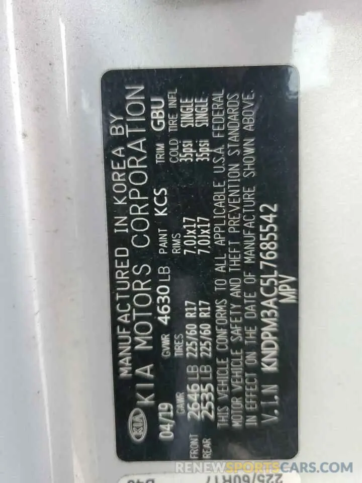13 Фотография поврежденного автомобиля KNDPM3AC5L7685542 KIA SPORTAGE 2020