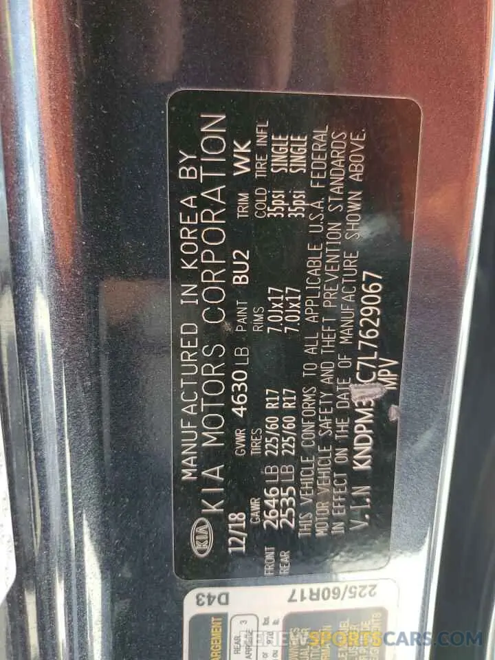 14 Photograph of a damaged car KNDPM3AC7L7629067 KIA SPORTAGE 2020