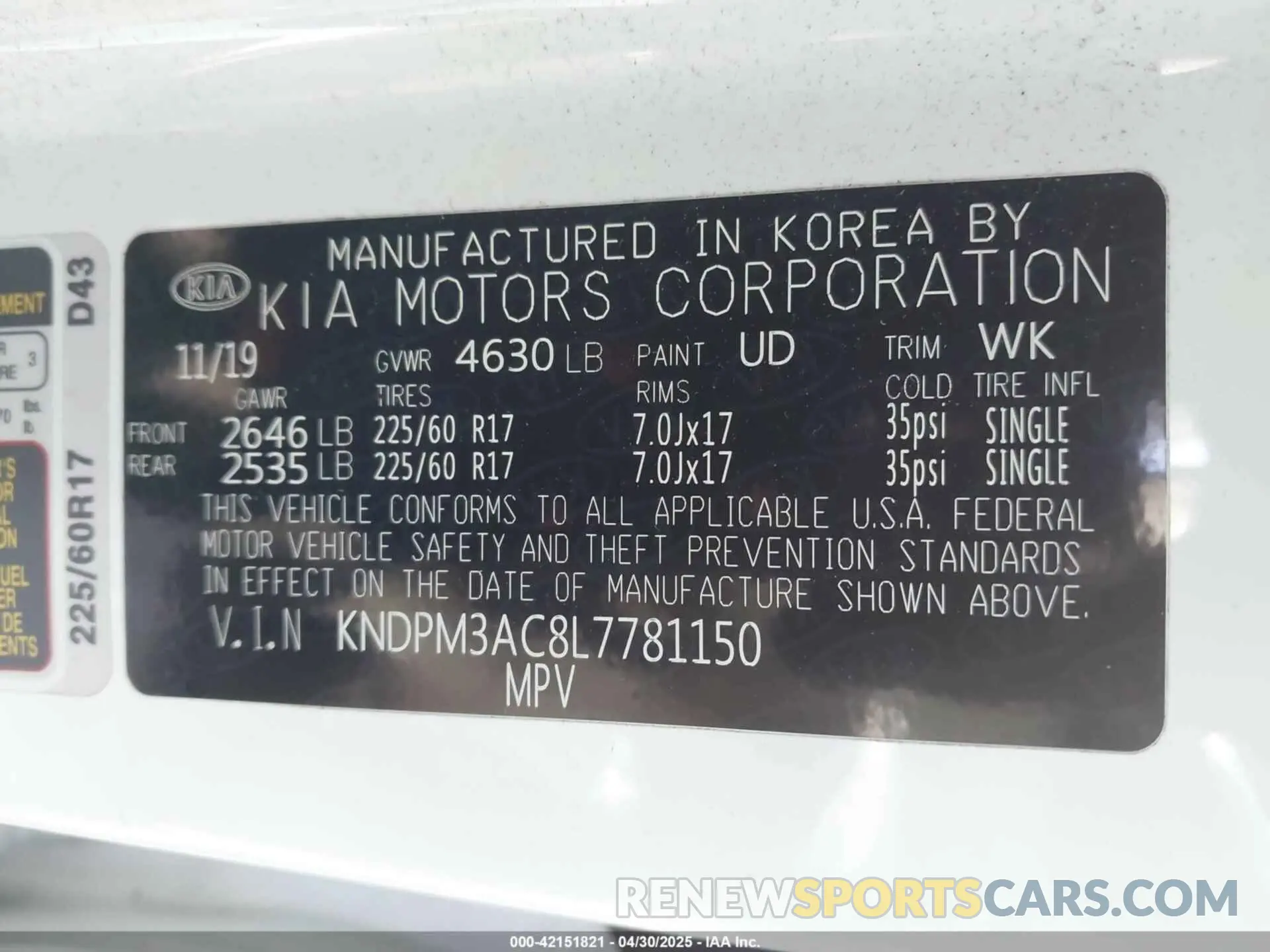 9 Фотография поврежденного автомобиля KNDPM3AC8L7781150 KIA SPORTAGE 2020
