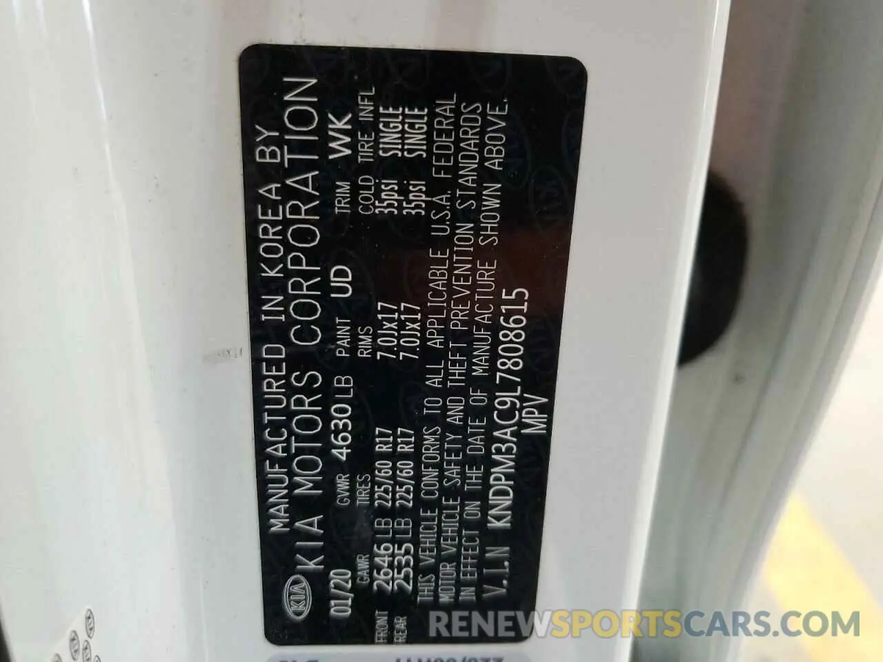 13 Photograph of a damaged car KNDPM3AC9L7808615 KIA SPORTAGE 2020
