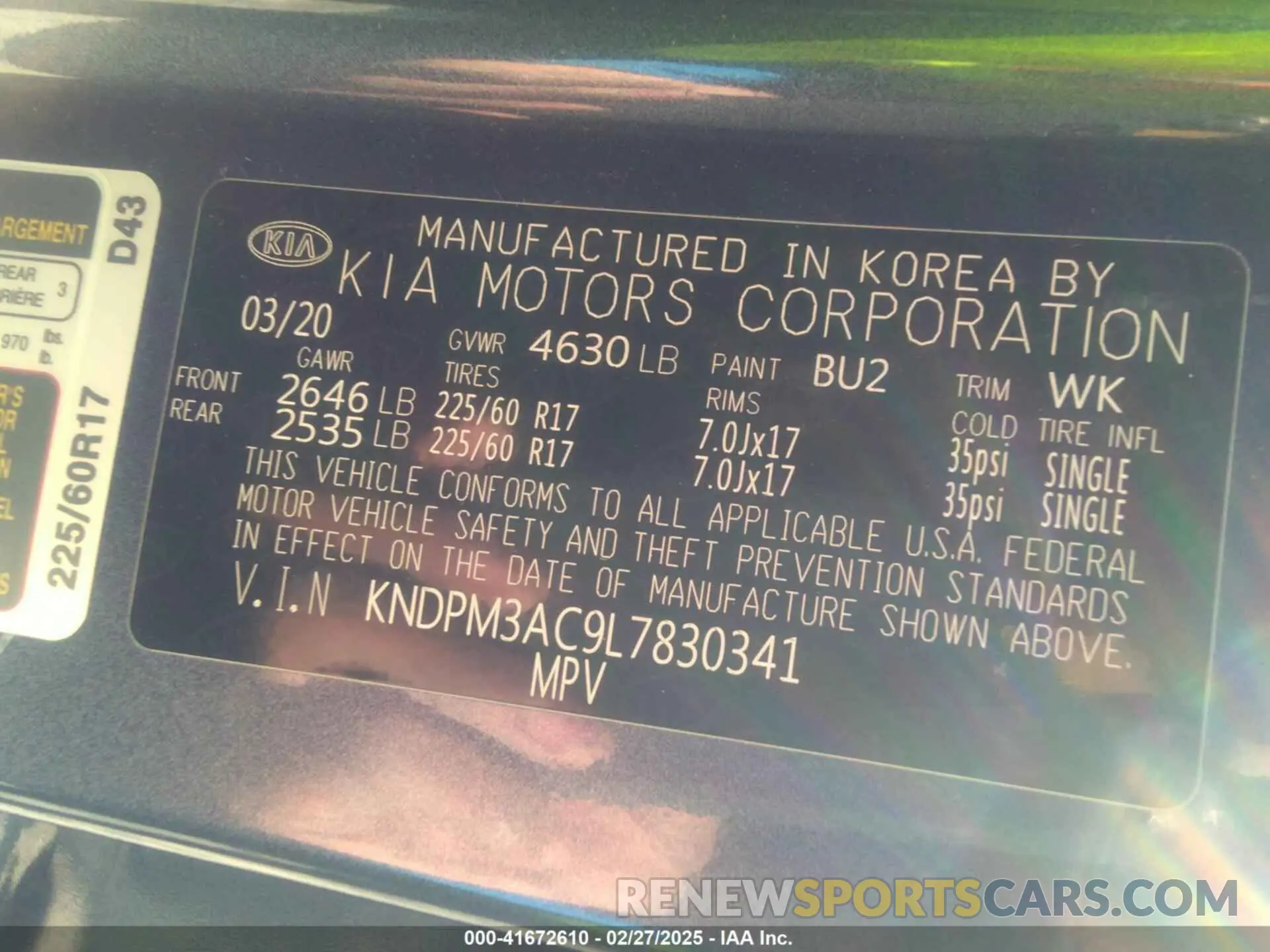 9 Photograph of a damaged car KNDPM3AC9L7830341 KIA SPORTAGE 2020