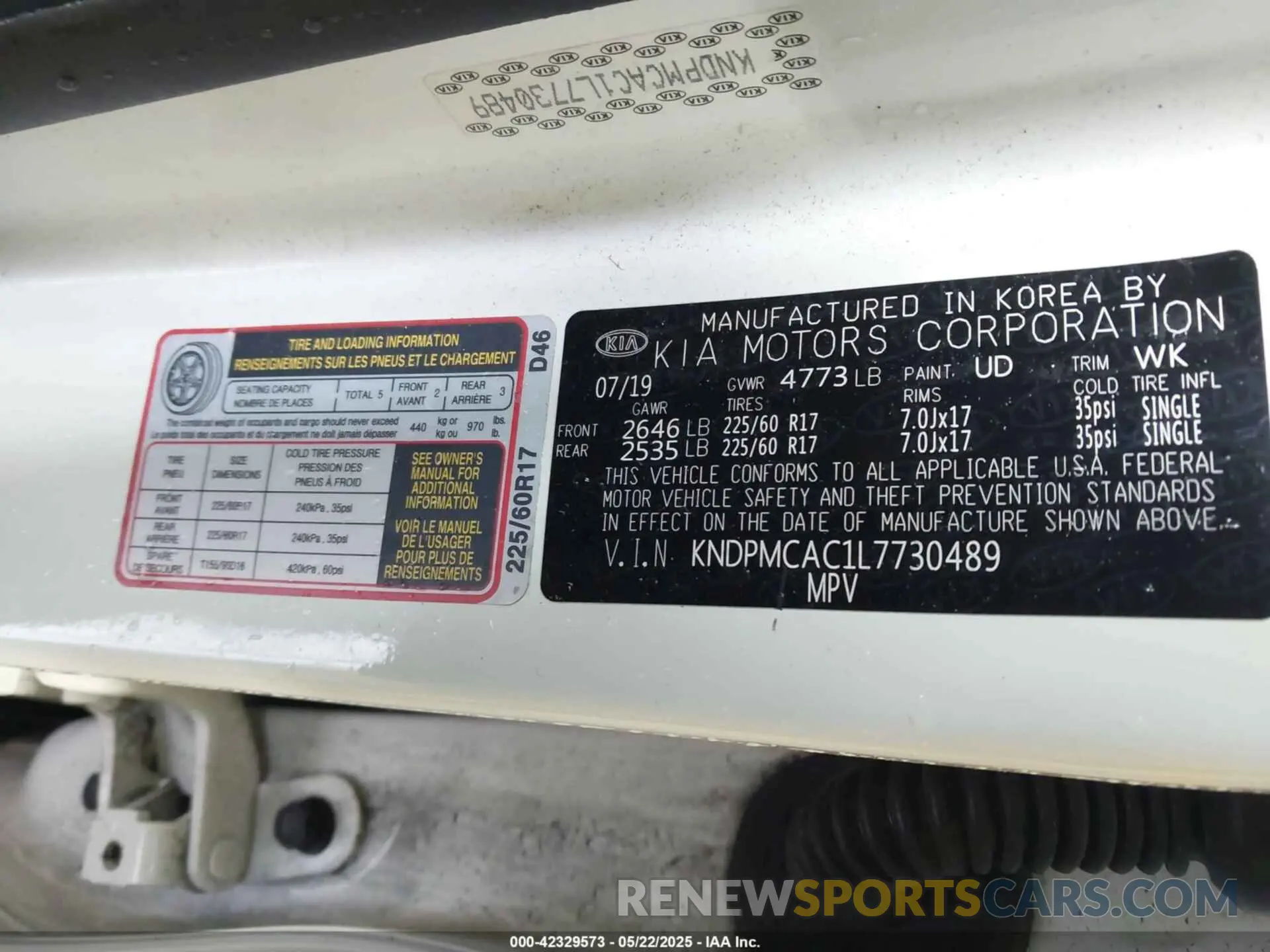 9 Photograph of a damaged car KNDPMCAC1L7730489 KIA SPORTAGE 2020