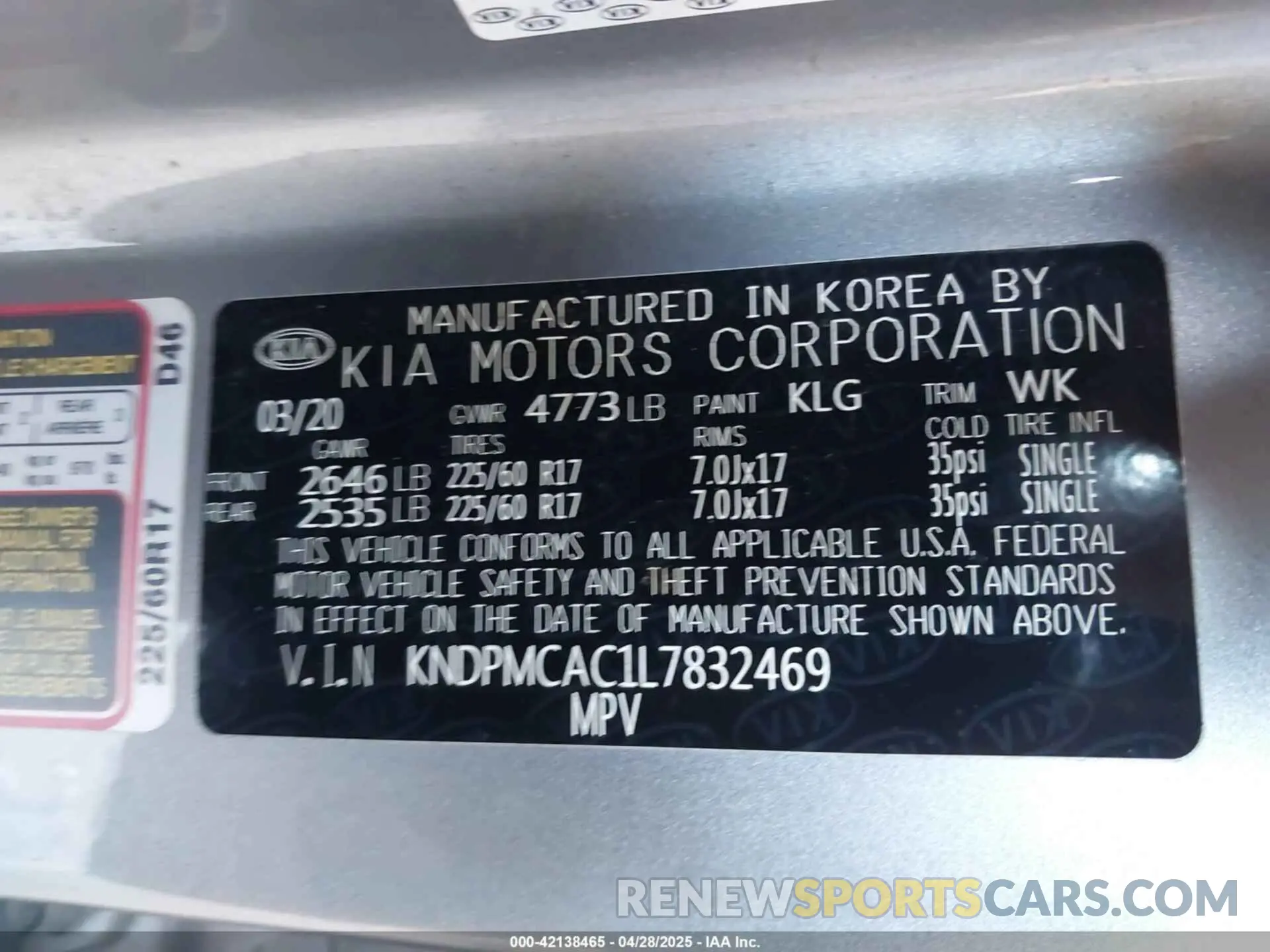 9 Photograph of a damaged car KNDPMCAC1L7832469 KIA SPORTAGE 2020