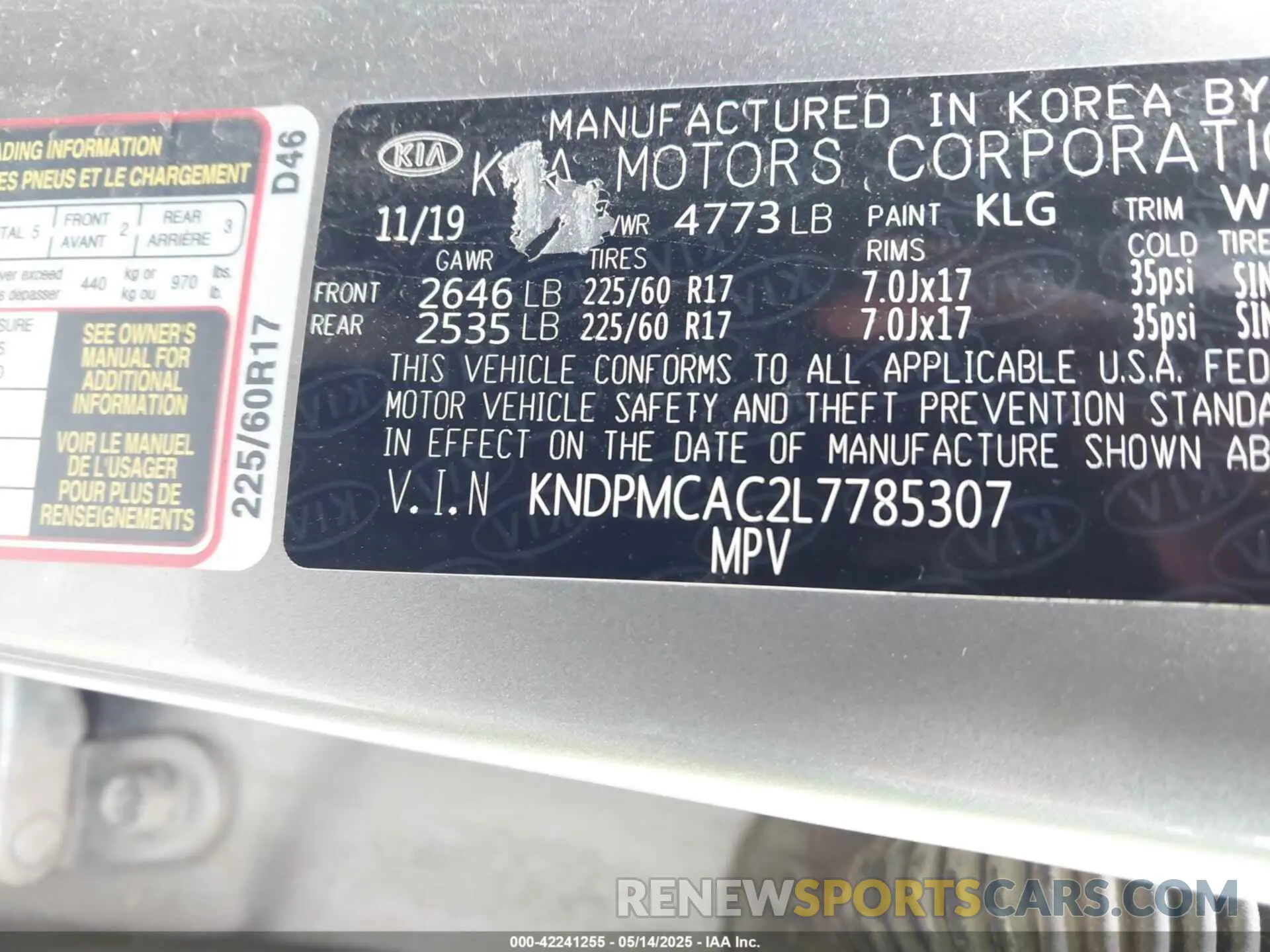 9 Фотография поврежденного автомобиля KNDPMCAC2L7785307 KIA SPORTAGE 2020
