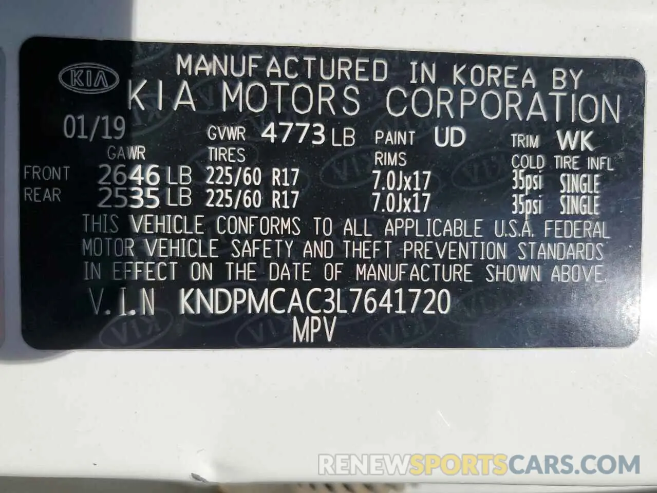 14 Фотография поврежденного автомобиля KNDPMCAC3L7641720 KIA SPORTAGE 2020