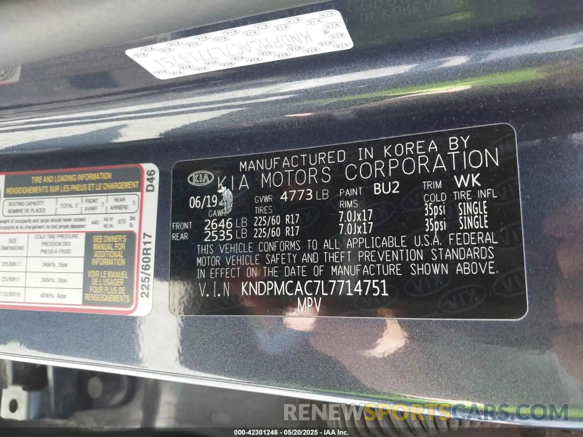 9 Photograph of a damaged car KNDPMCAC7L7714751 KIA SPORTAGE 2020