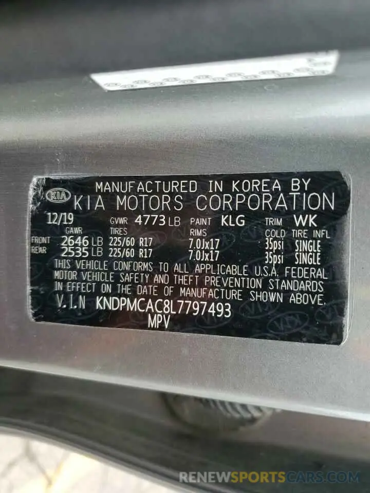 14 Фотография поврежденного автомобиля KNDPMCAC8L7797493 KIA SPORTAGE 2020
