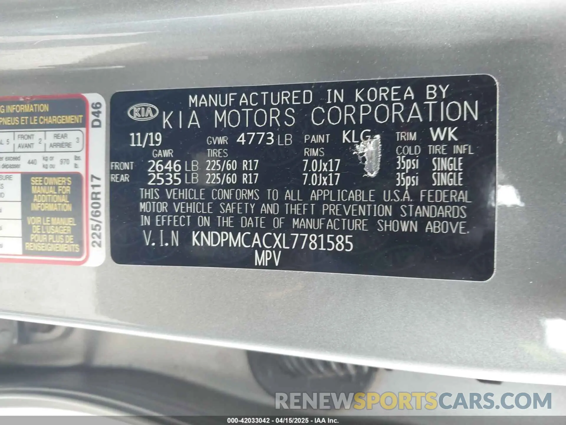 9 Photograph of a damaged car KNDPMCACXL7781585 KIA SPORTAGE 2020