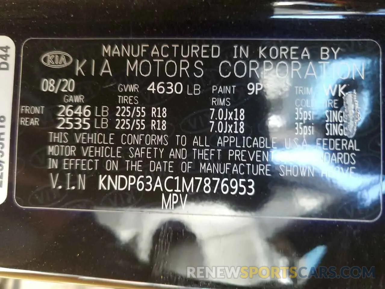 13 Photograph of a damaged car KNDP63AC1M7876953 KIA SPORTAGE 2021