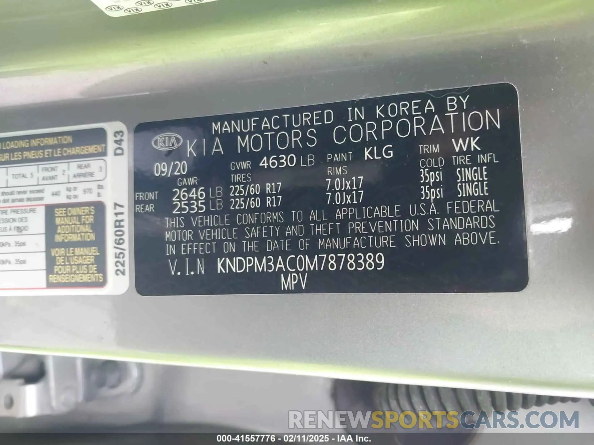 9 Фотография поврежденного автомобиля KNDPM3AC0M7878389 KIA SPORTAGE 2021
