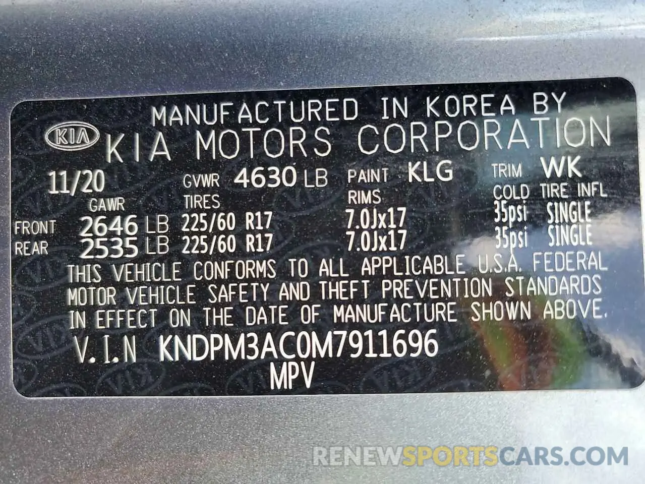 13 Photograph of a damaged car KNDPM3AC0M7911696 KIA SPORTAGE 2021