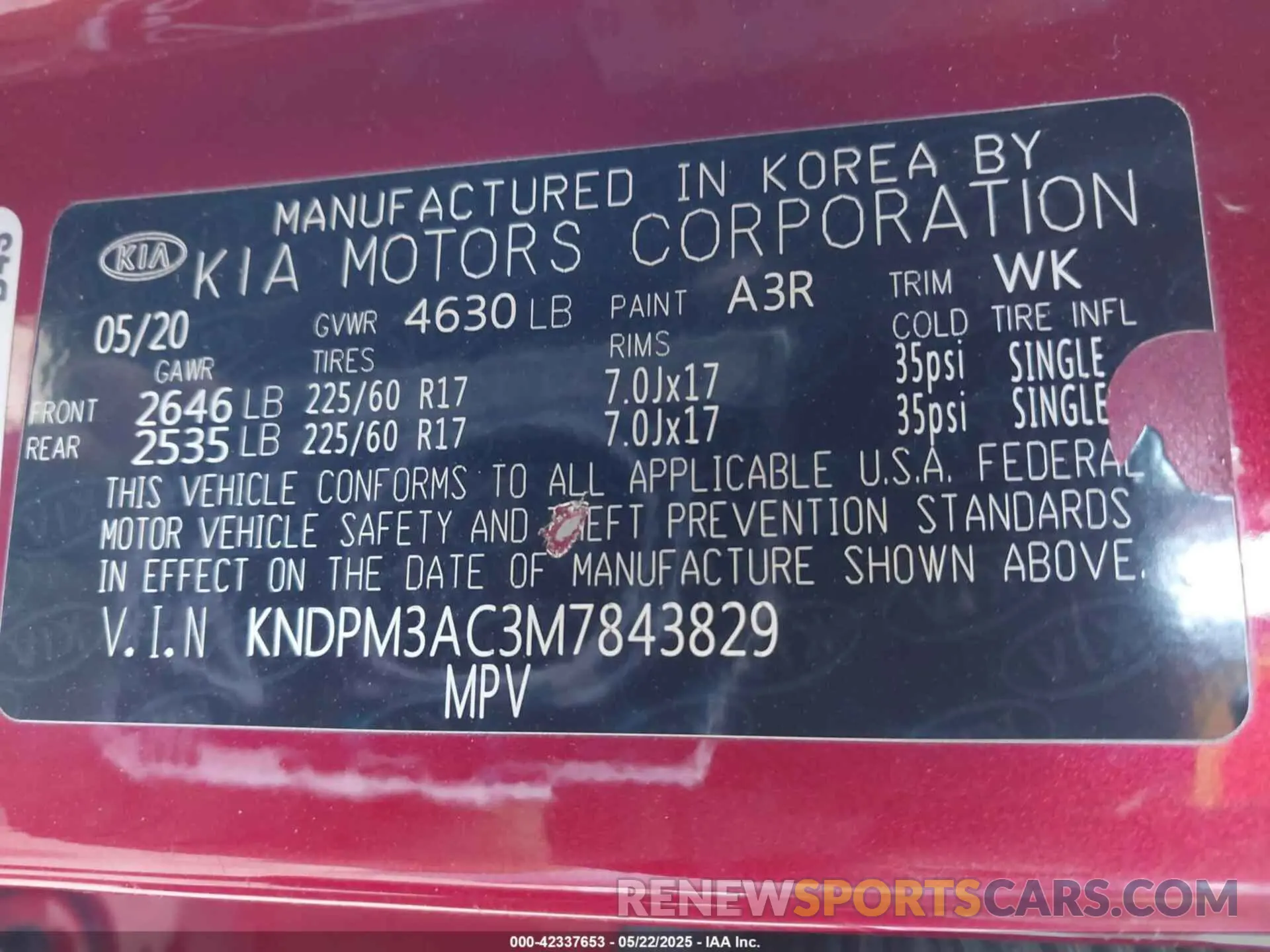 9 Фотография поврежденного автомобиля KNDPM3AC3M7843829 KIA SPORTAGE 2021