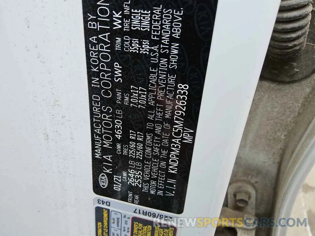 12 Фотография поврежденного автомобиля KNDPM3AC5M7926338 KIA SPORTAGE 2021