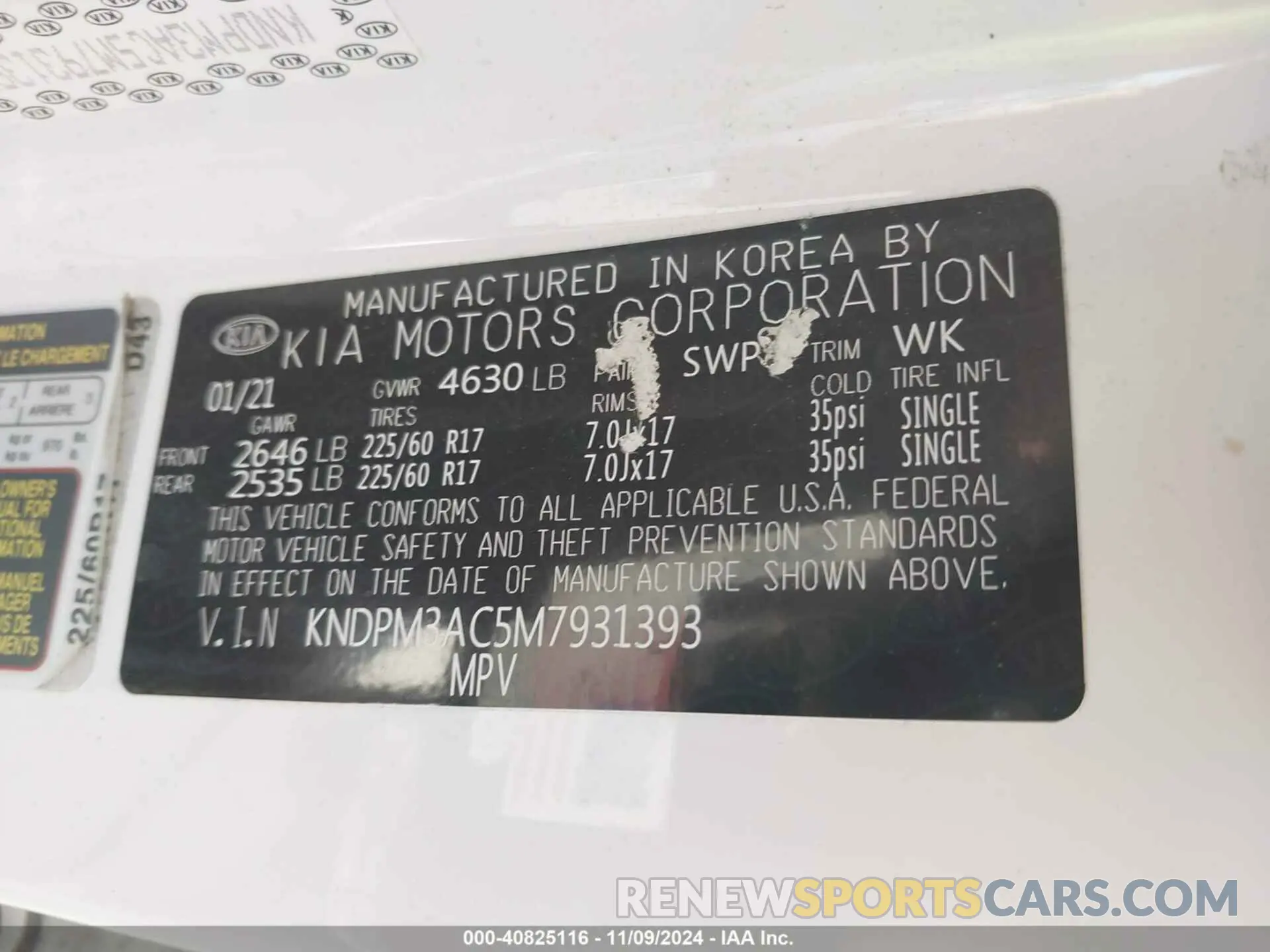 9 Photograph of a damaged car KNDPM3AC5M7931393 KIA SPORTAGE 2021