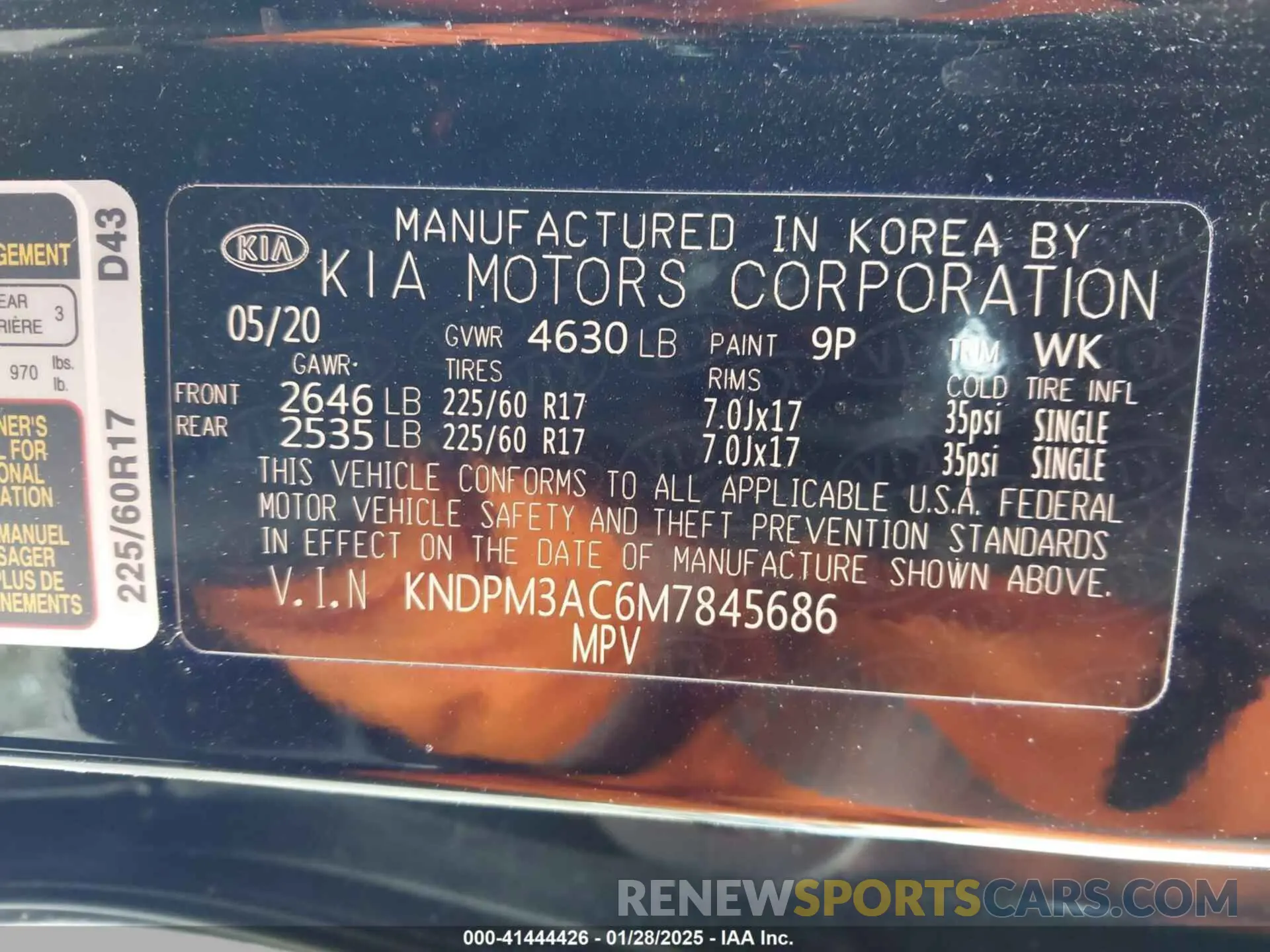 9 Фотография поврежденного автомобиля KNDPM3AC6M7845686 KIA SPORTAGE 2021