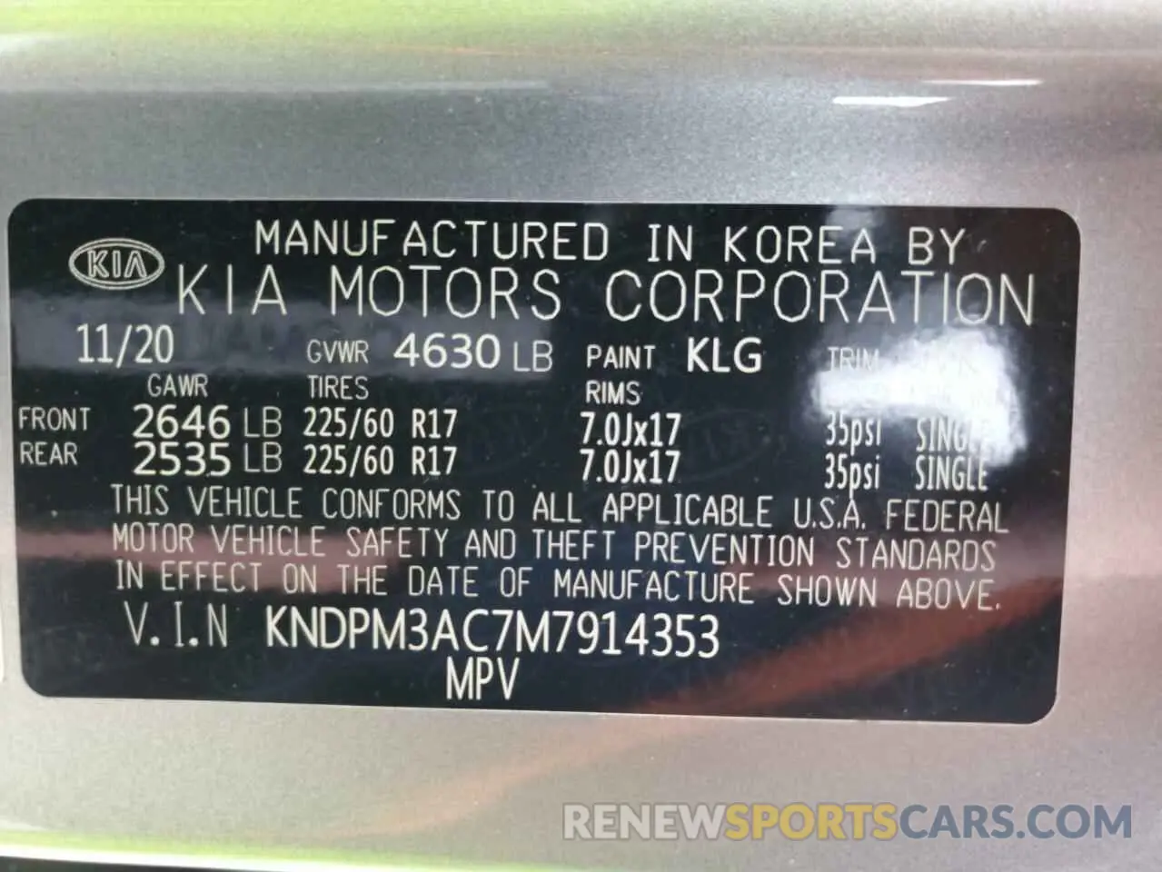 13 Photograph of a damaged car KNDPM3AC7M7914353 KIA SPORTAGE 2021