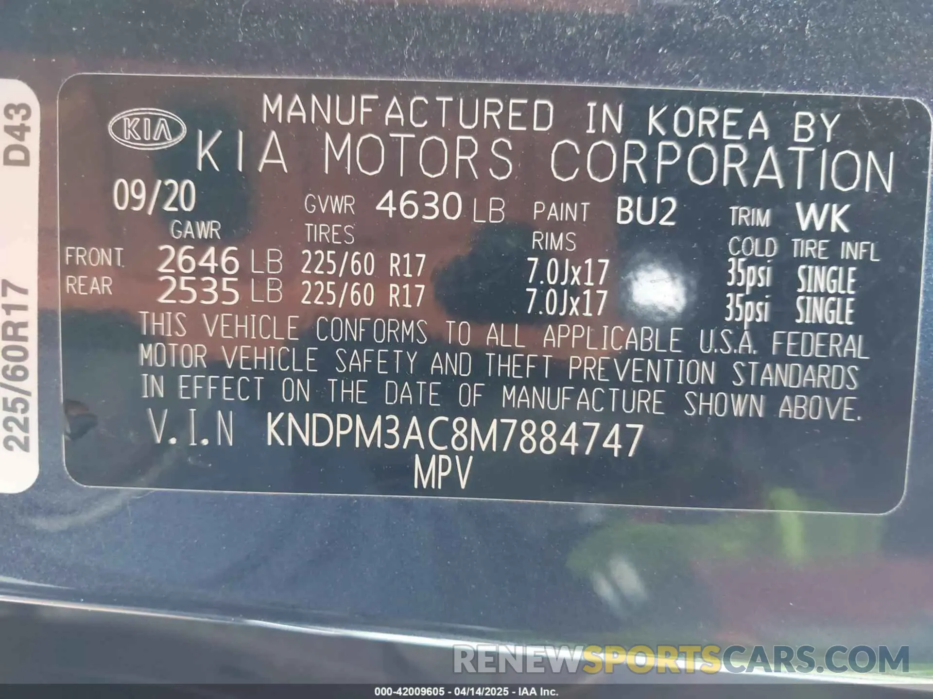 9 Фотография поврежденного автомобиля KNDPM3AC8M7884747 KIA SPORTAGE 2021