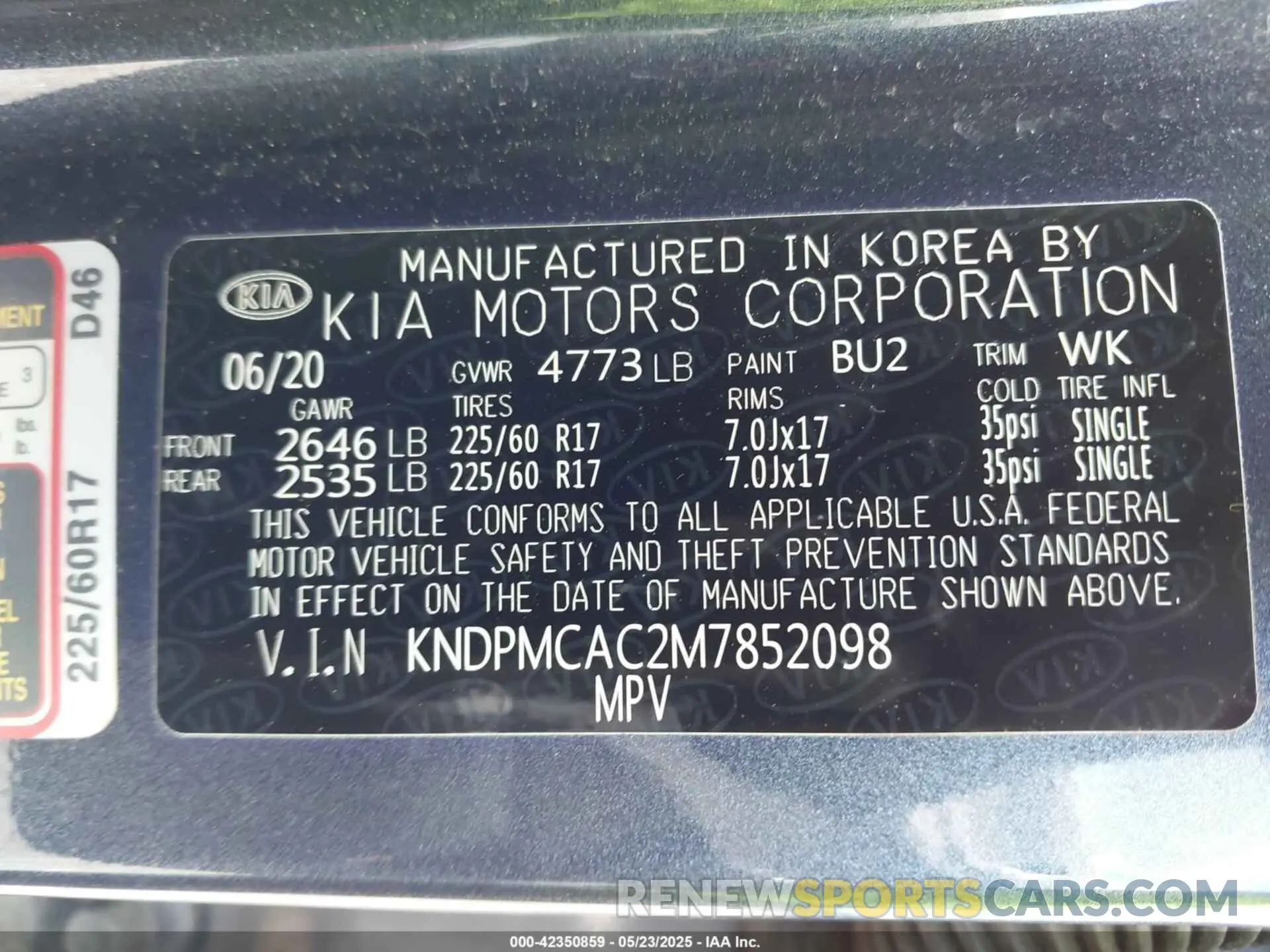 9 Photograph of a damaged car KNDPMCAC2M7852098 KIA SPORTAGE 2021