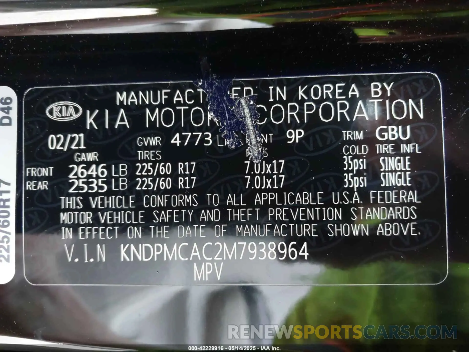 9 Photograph of a damaged car KNDPMCAC2M7938964 KIA SPORTAGE 2021
