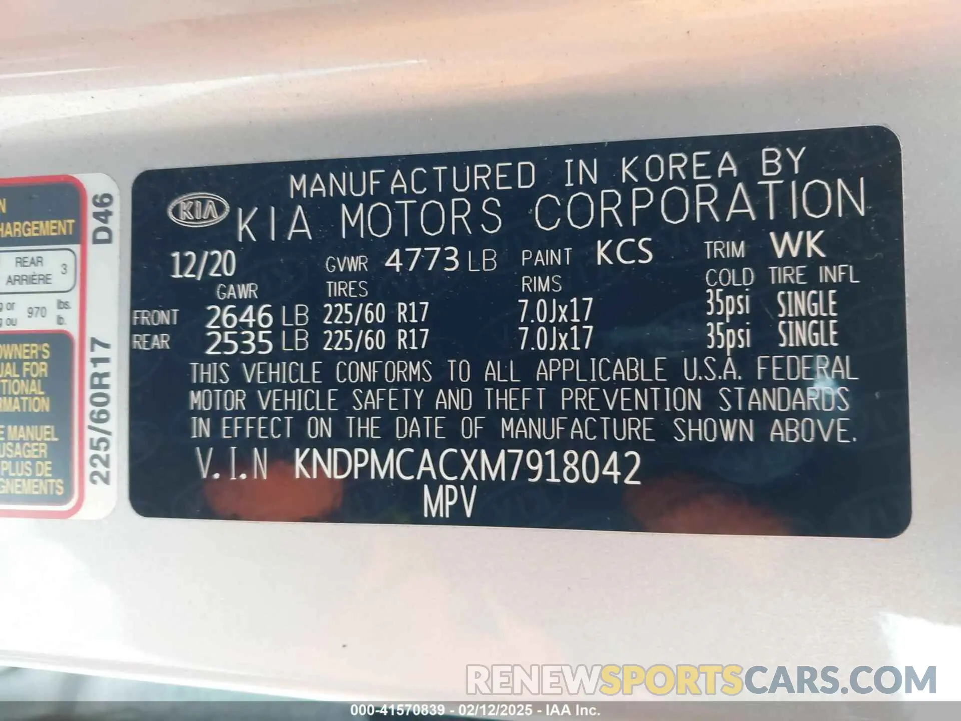 9 Фотография поврежденного автомобиля KNDPMCACXM7918042 KIA SPORTAGE 2021