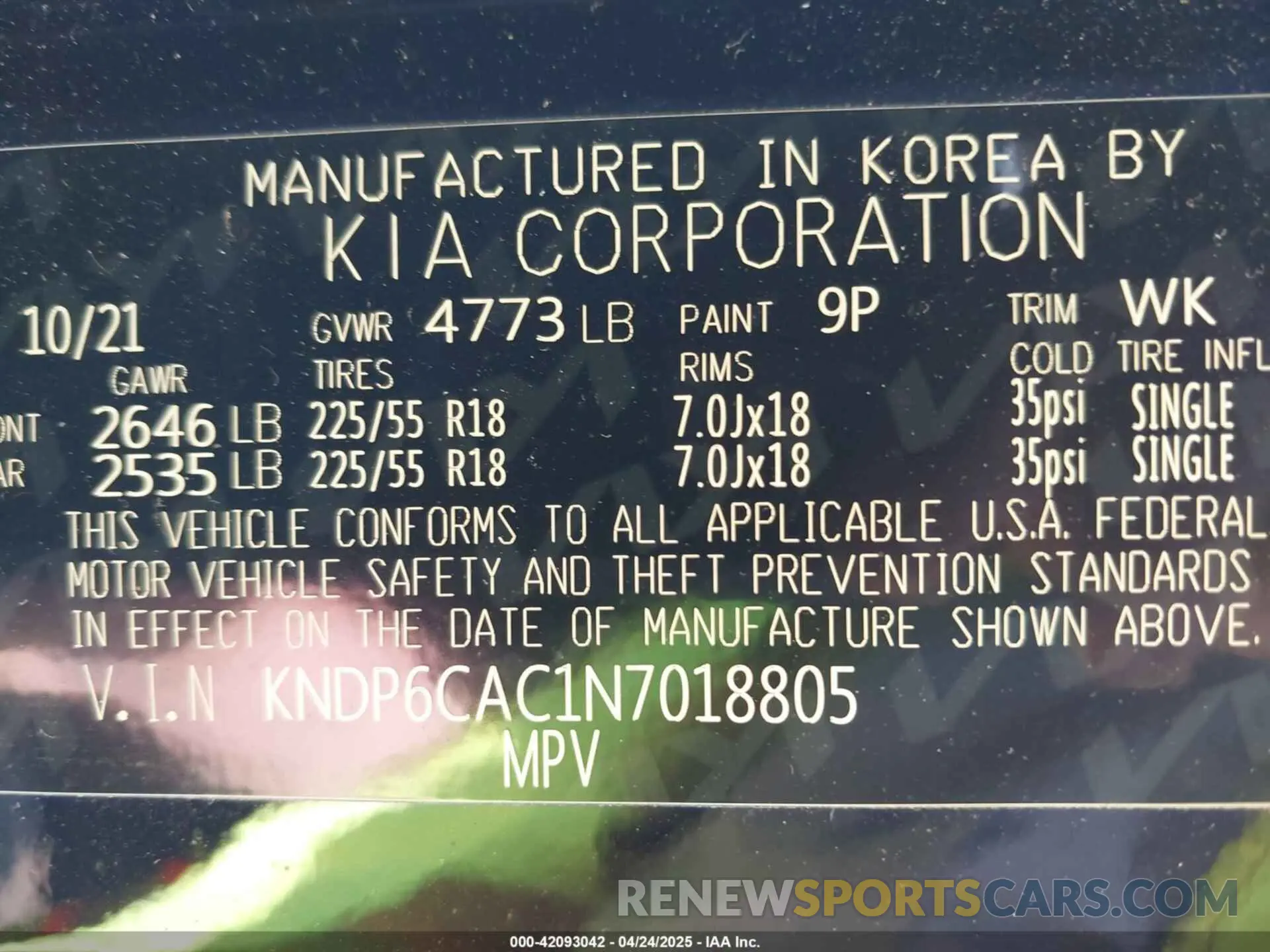 9 Photograph of a damaged car KNDP6CAC1N7018805 KIA SPORTAGE 2022