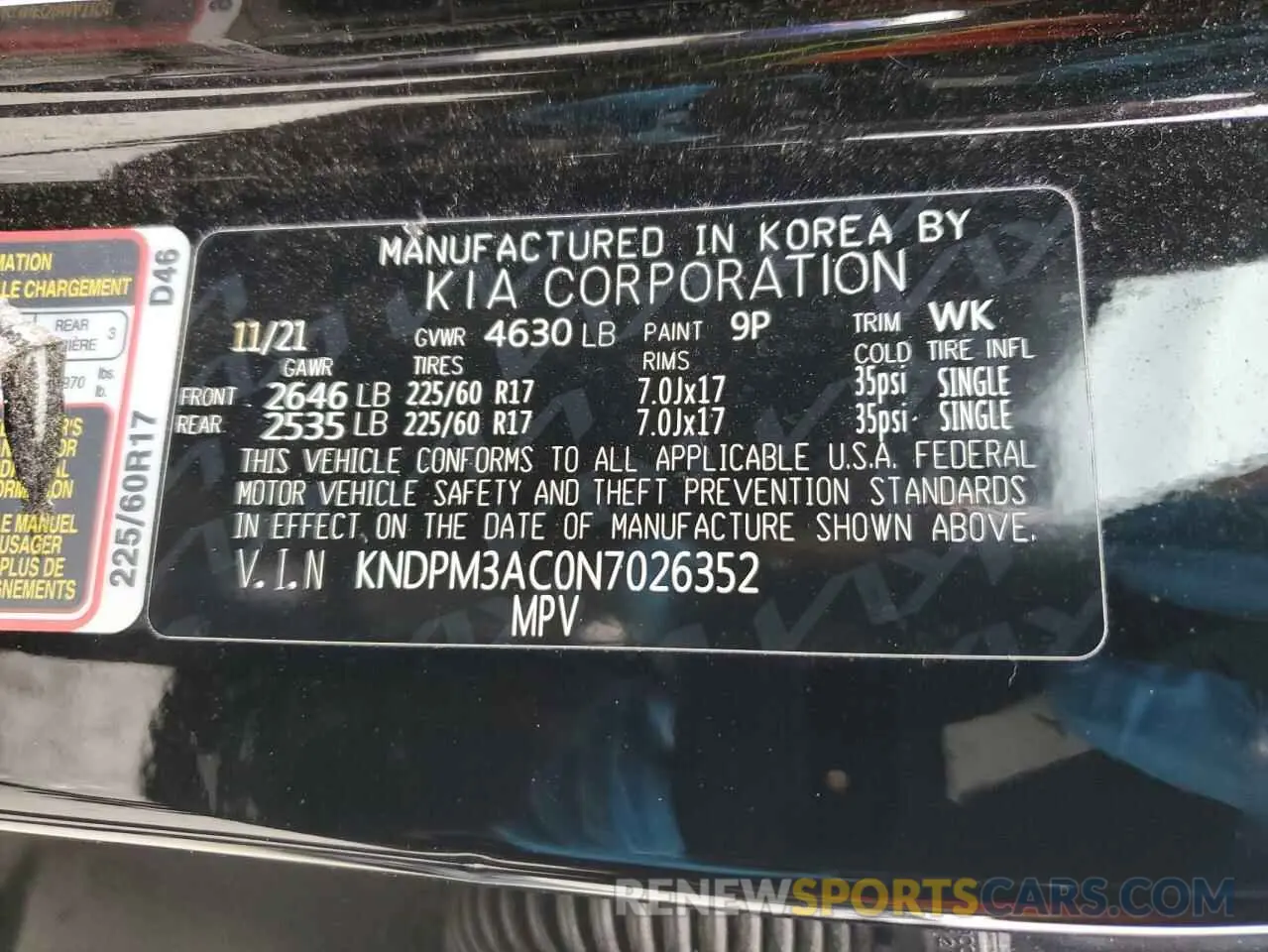 14 Photograph of a damaged car KNDPM3AC0N7026352 KIA SPORTAGE 2022