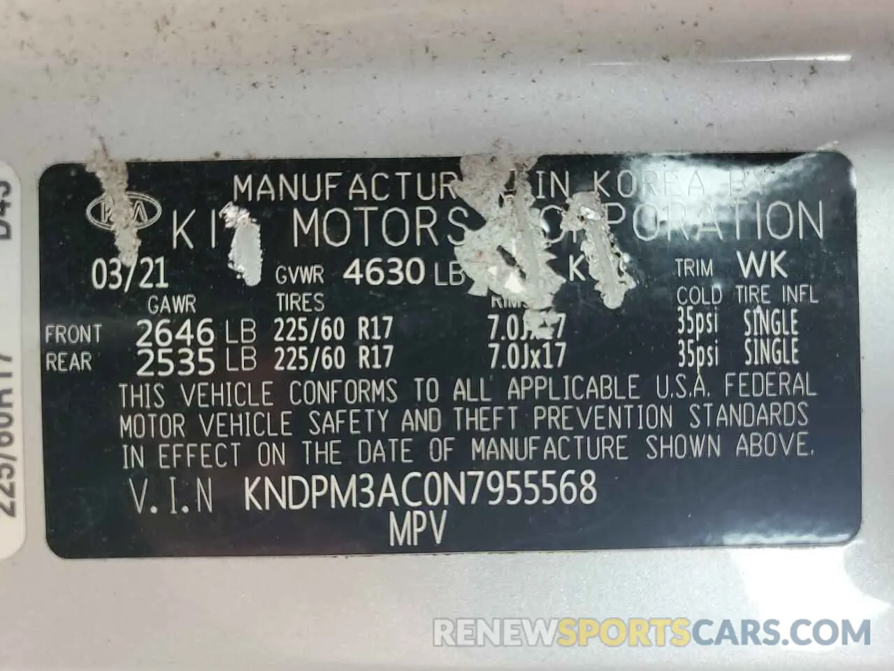 12 Photograph of a damaged car KNDPM3AC0N7955568 KIA SPORTAGE 2022