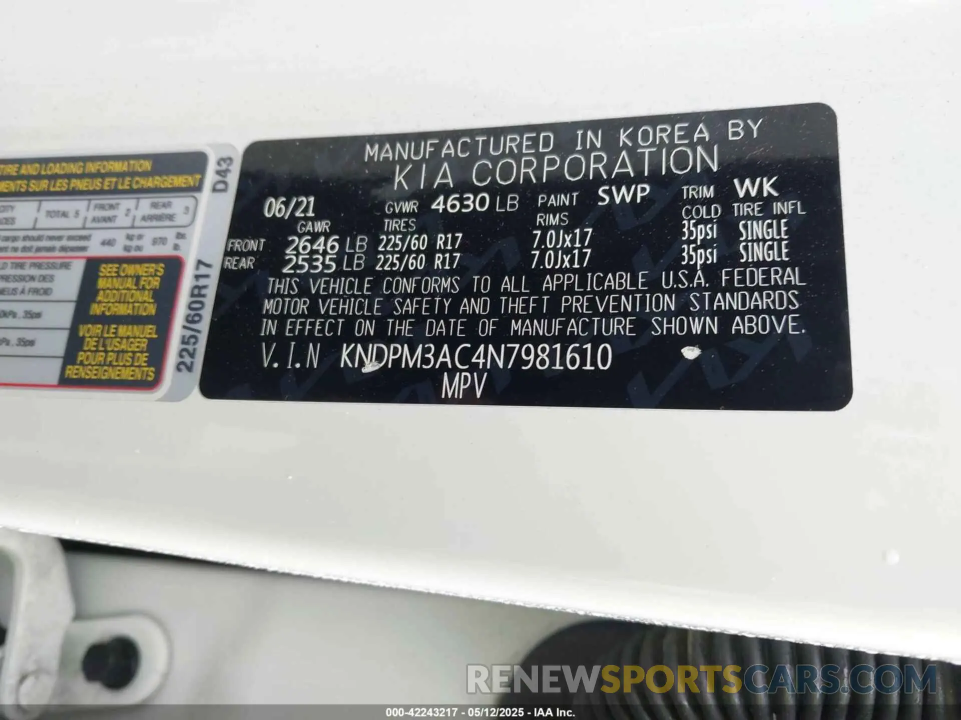 9 Фотография поврежденного автомобиля KNDPM3AC4N7981610 KIA SPORTAGE 2022