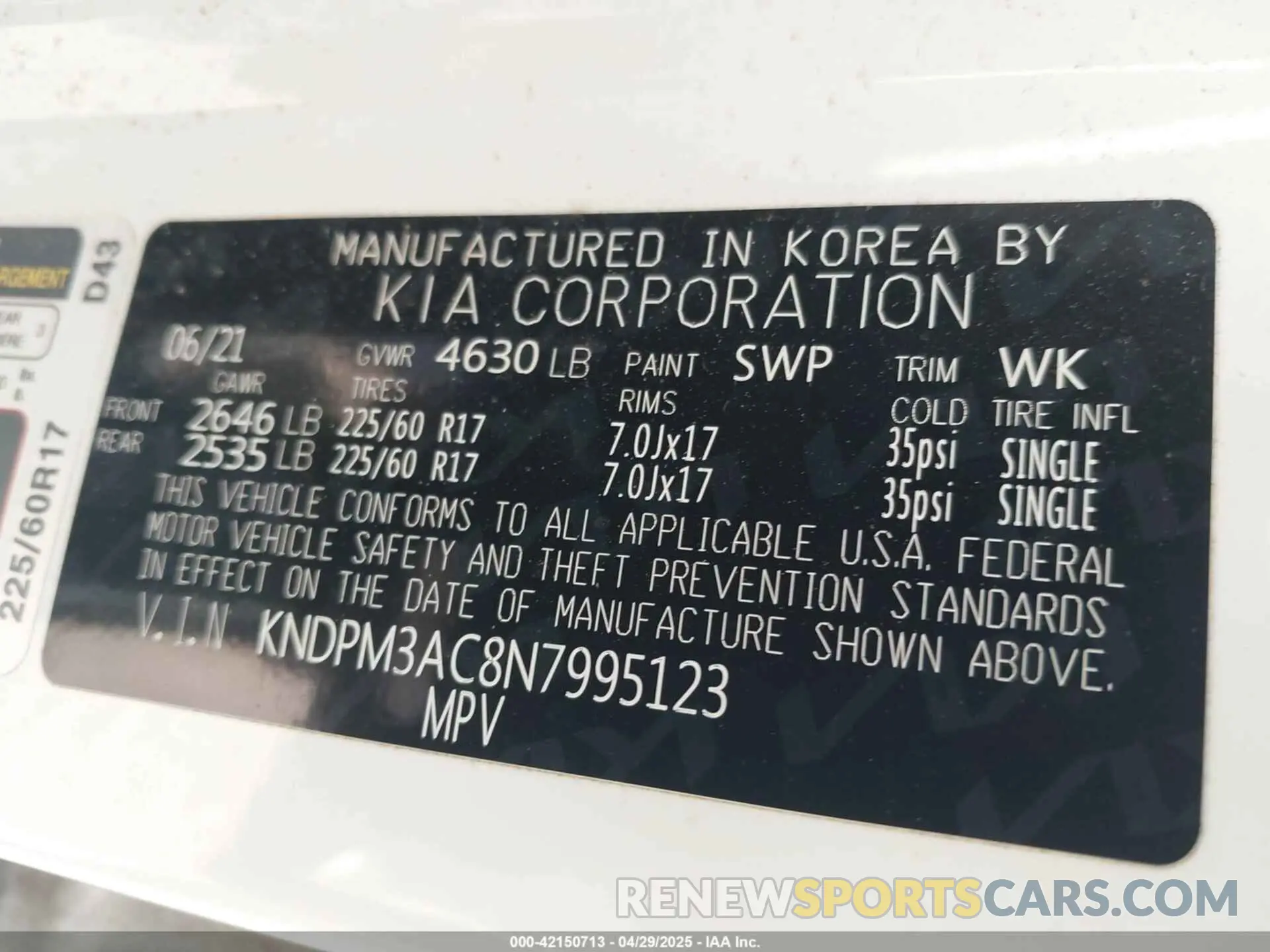 9 Фотография поврежденного автомобиля KNDPM3AC8N7995123 KIA SPORTAGE 2022