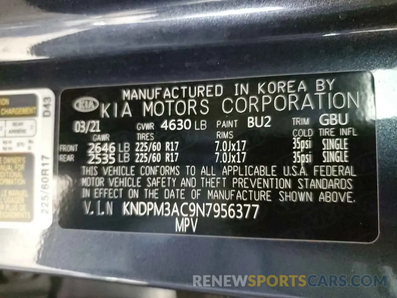13 Фотография поврежденного автомобиля KNDPM3AC9N7956377 KIA SPORTAGE 2022
