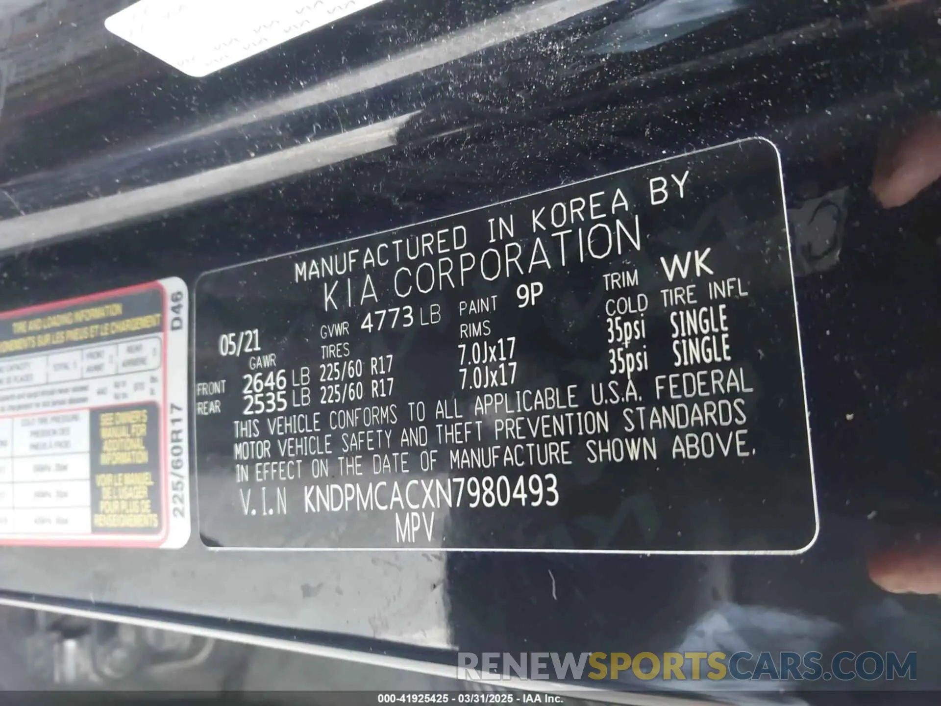 9 Photograph of a damaged car KNDPMCACXN7980493 KIA SPORTAGE 2022