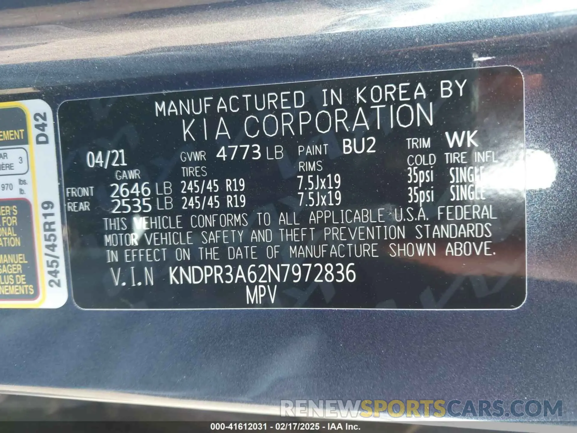 9 Photograph of a damaged car KNDPR3A62N7972836 KIA SPORTAGE 2022