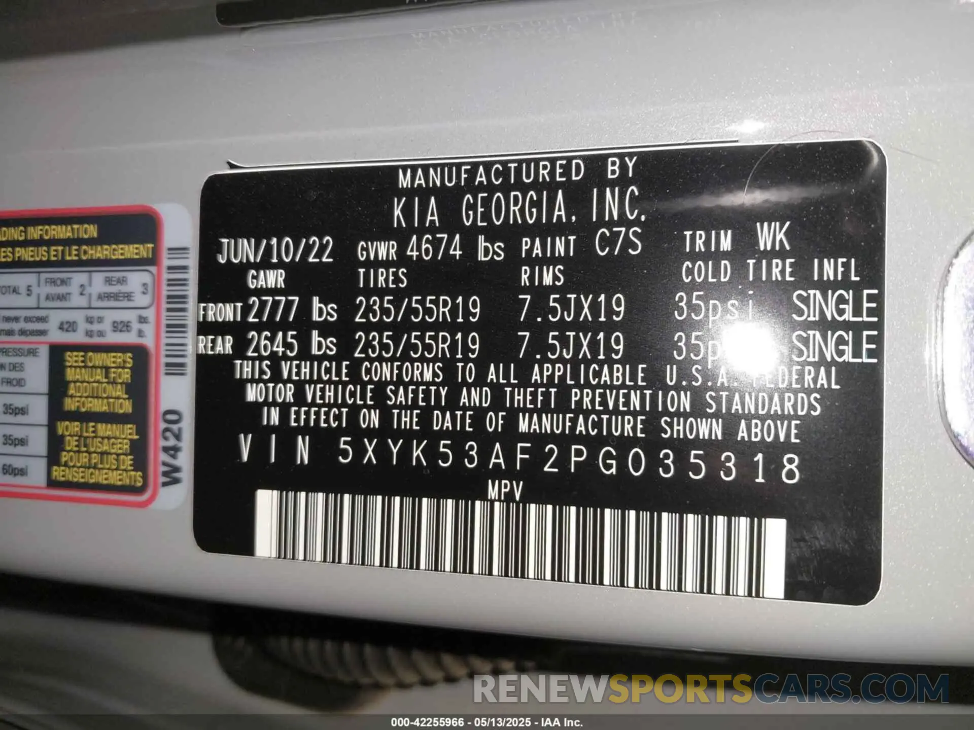 9 Фотография поврежденного автомобиля 5XYK53AF2PG035318 KIA SPORTAGE 2023