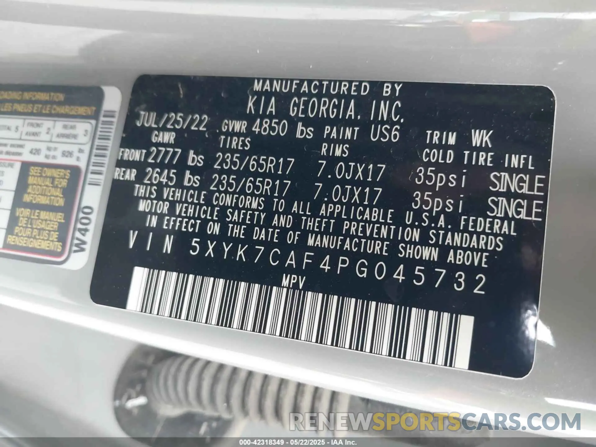 9 Фотография поврежденного автомобиля 5XYK7CAF4PG045732 KIA SPORTAGE 2023