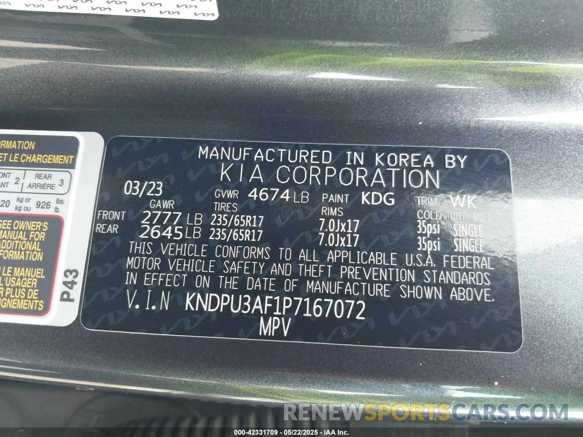 9 Фотография поврежденного автомобиля KNDPU3AF1P7167072 KIA SPORTAGE 2023