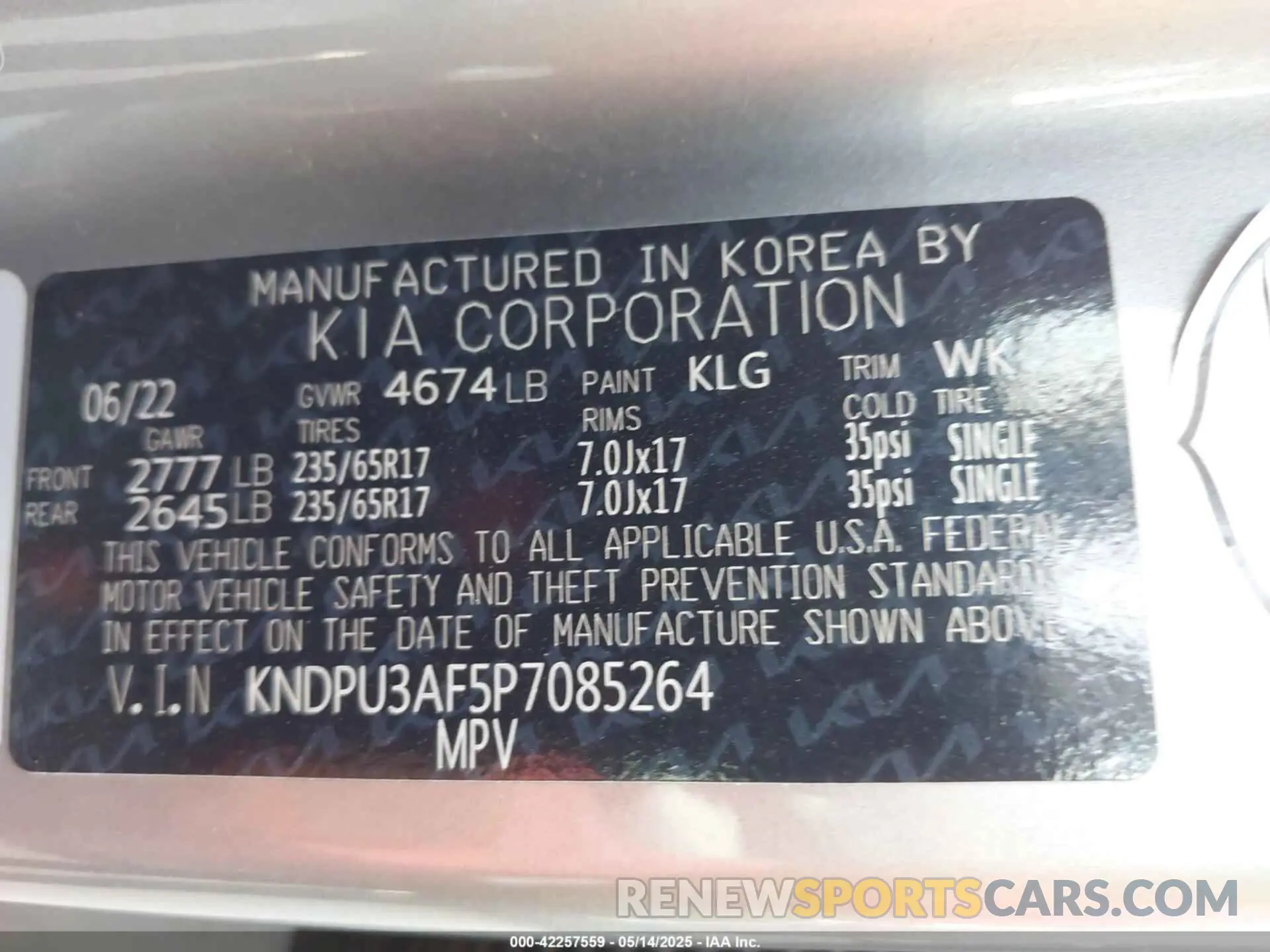 9 Photograph of a damaged car KNDPU3AF5P7085264 KIA SPORTAGE 2023