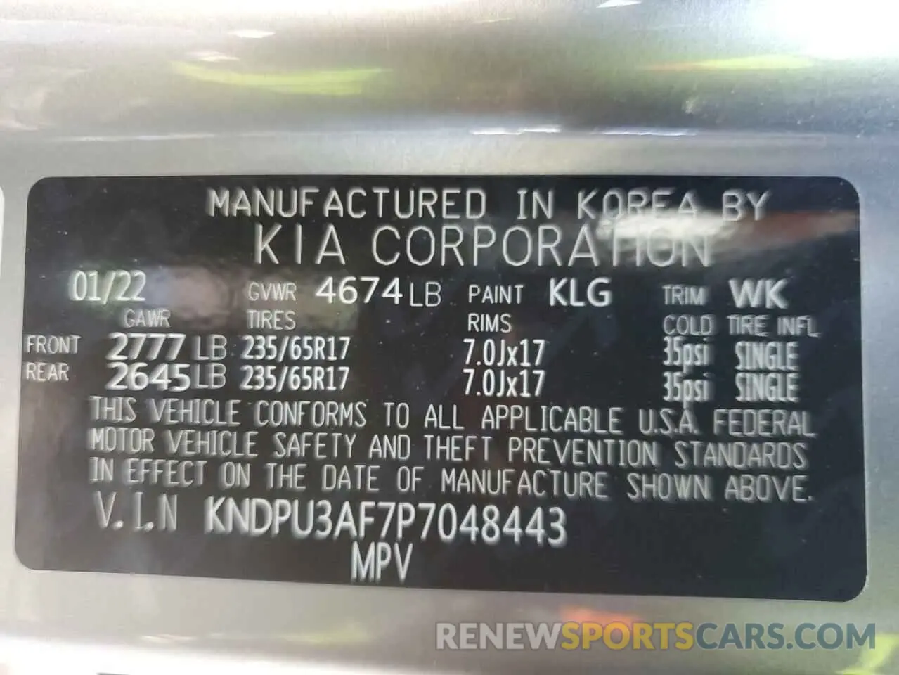 14 Photograph of a damaged car KNDPU3AF7P7048443 KIA SPORTAGE 2023