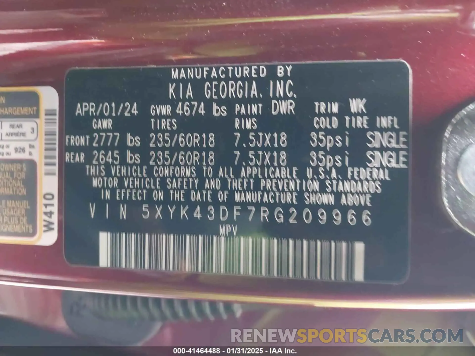 9 Photograph of a damaged car 5XYK43DF7RG209966 KIA SPORTAGE 2024